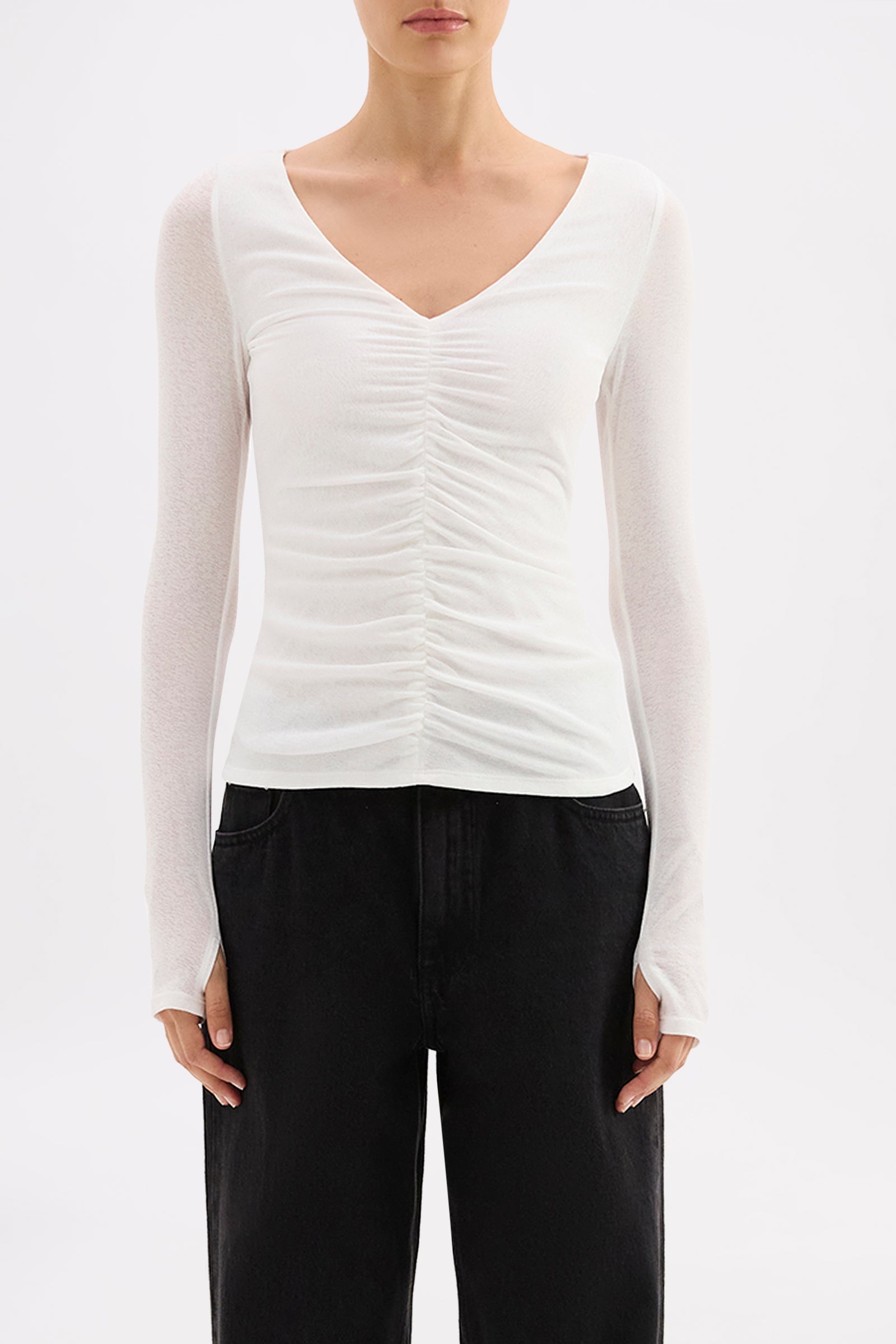 Gigi Mesh Top Salt 