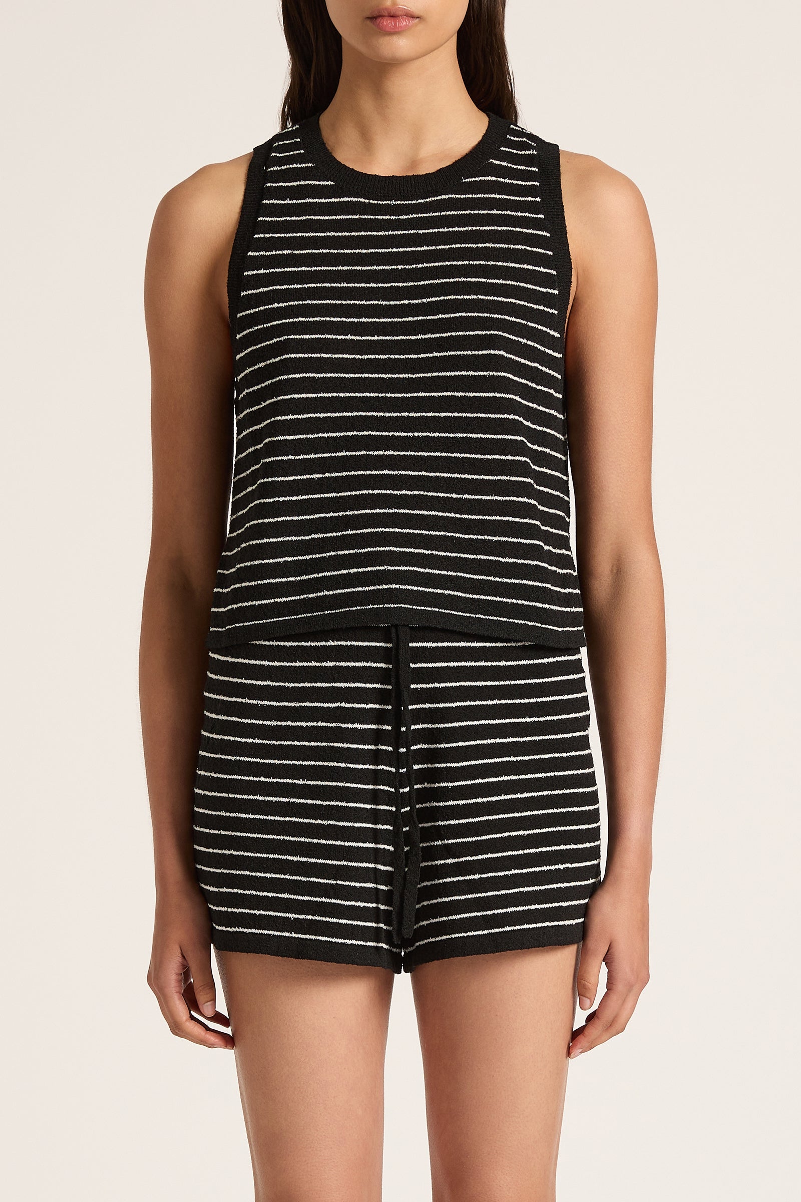 Zosia Stripe Knit Tank Black Stripe 