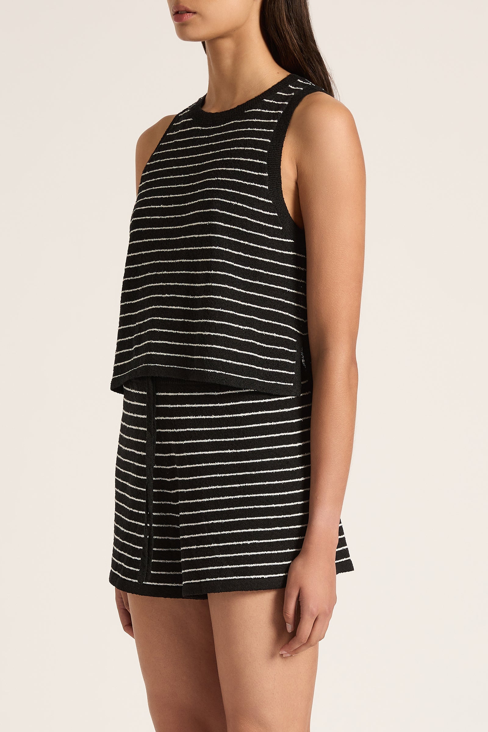 Zosia Stripe Knit Tank Black Stripe 