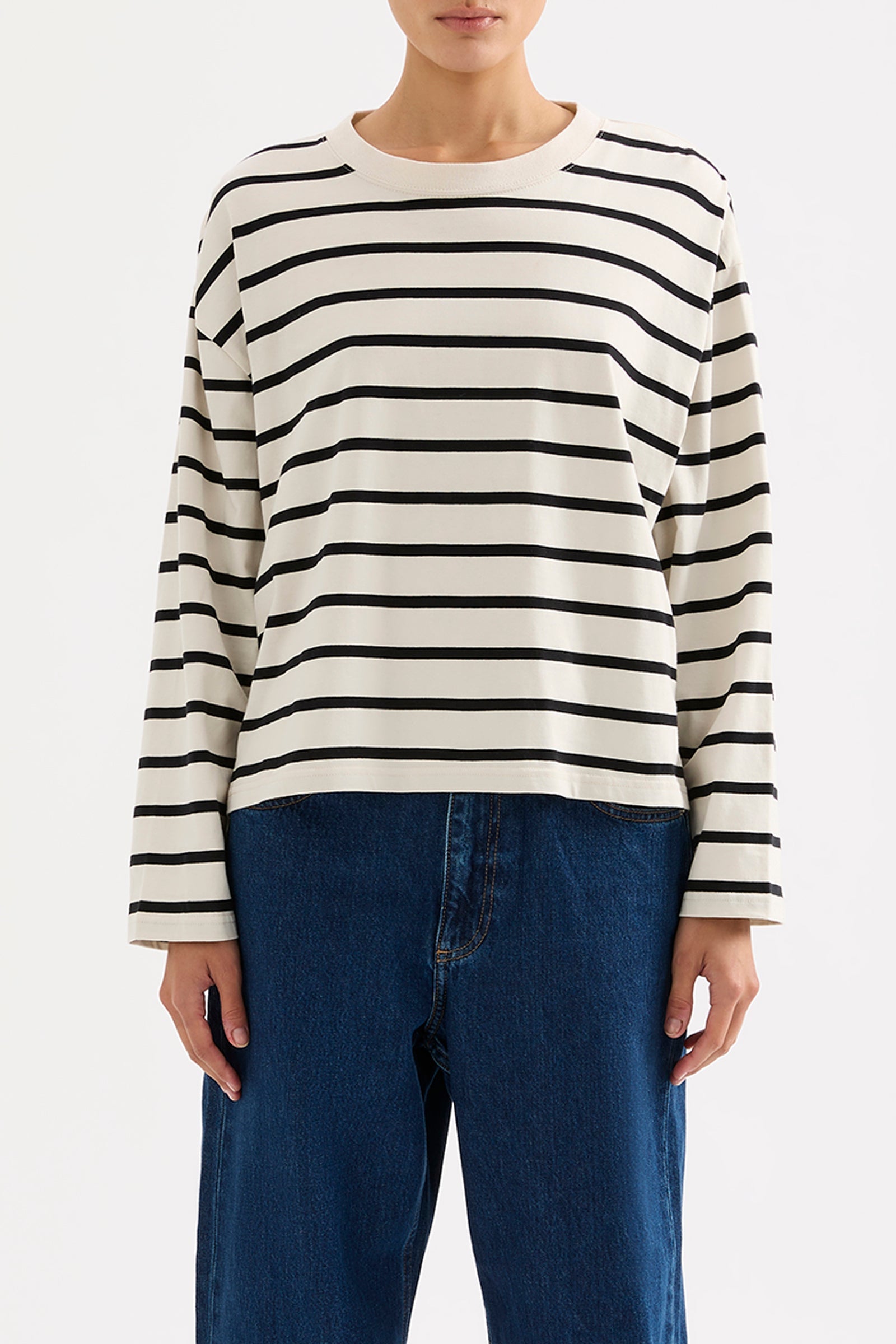 Val Stripe Ls Tee Bone Stripe 