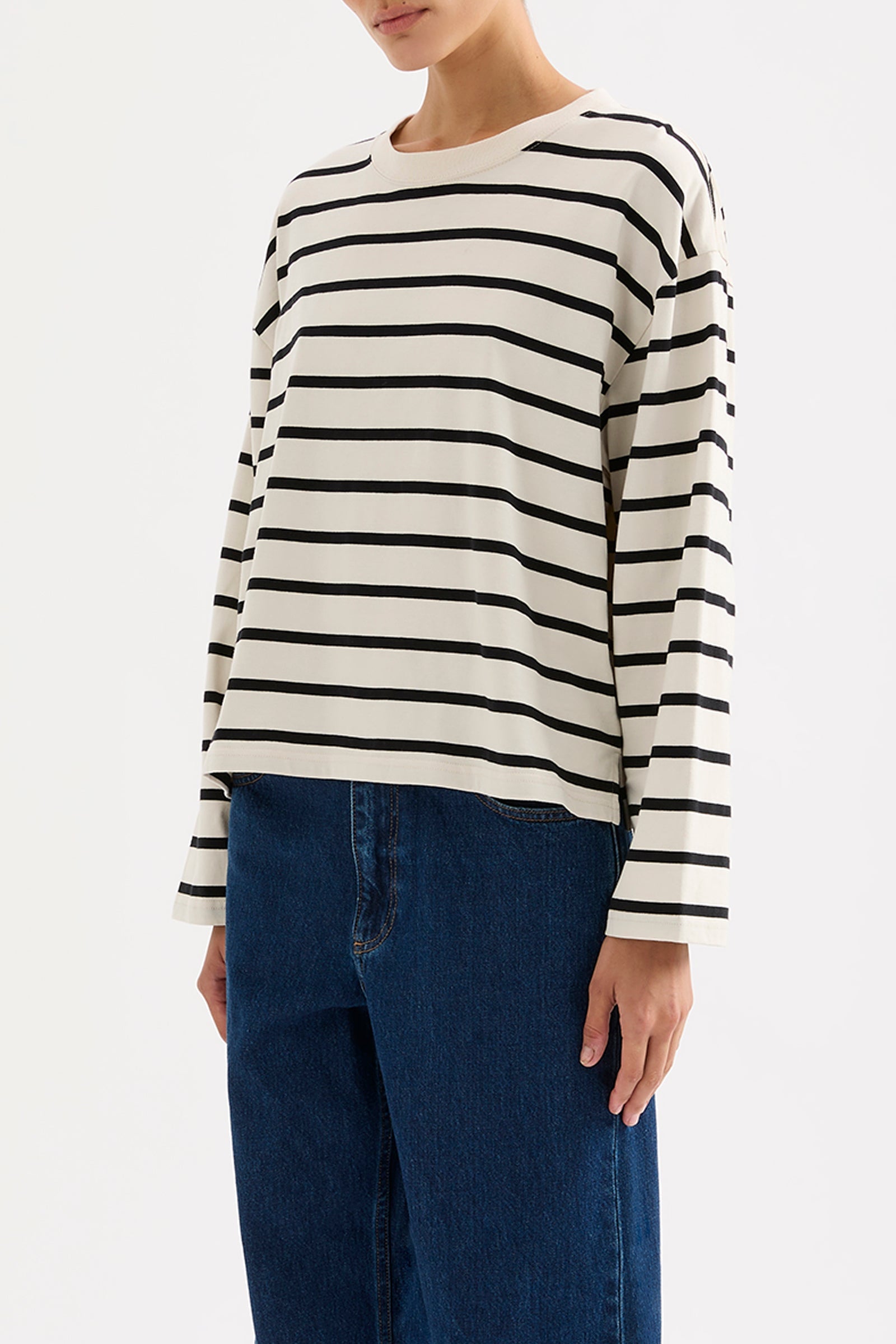 Val Stripe Ls Tee Bone Stripe 