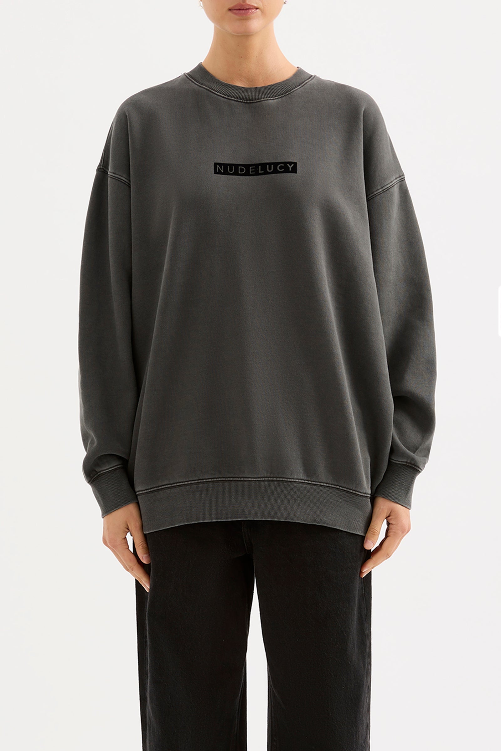 Nude Lucy Oversized Sweat Washed Black 