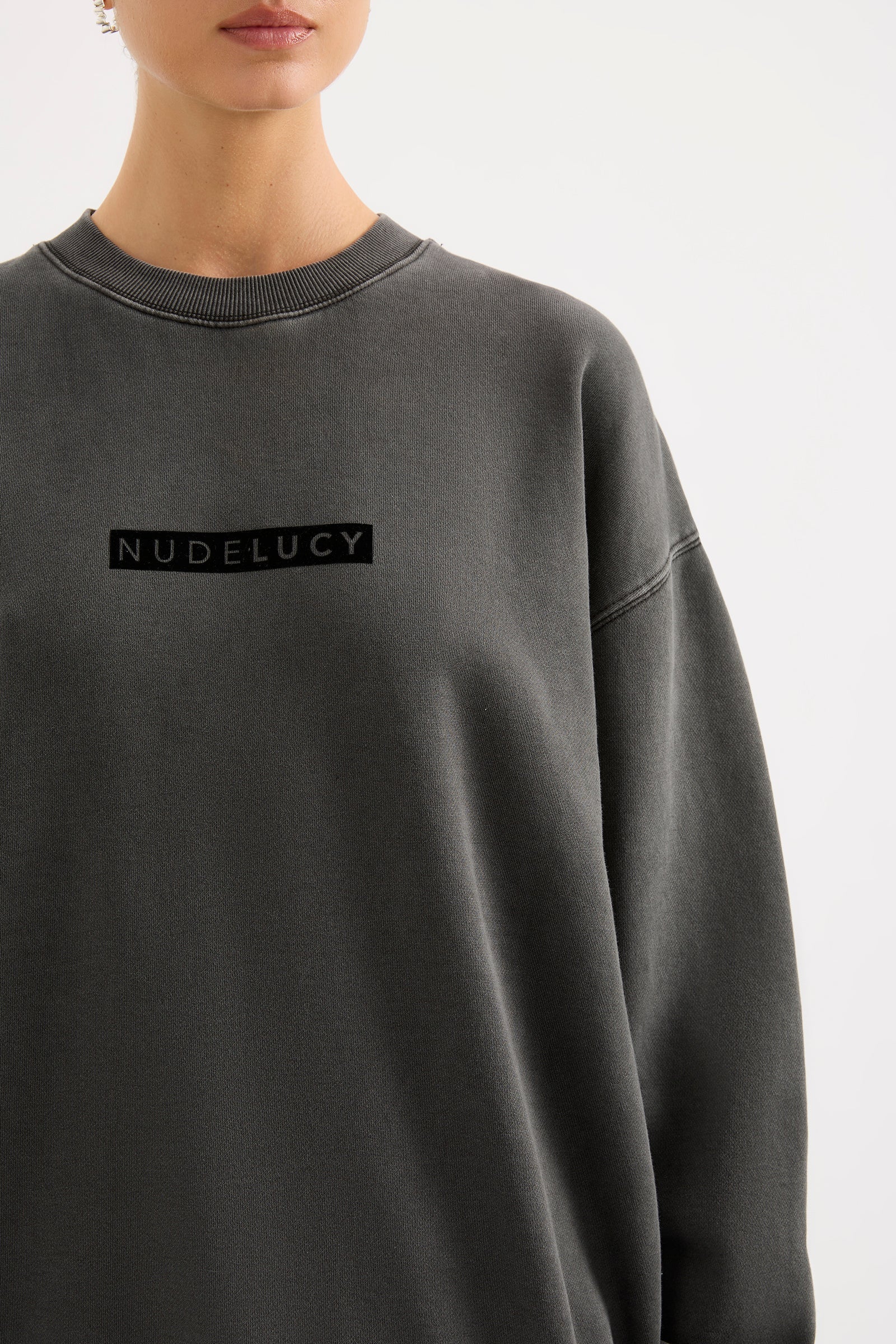 Nude Lucy Oversized Sweat Washed Black 