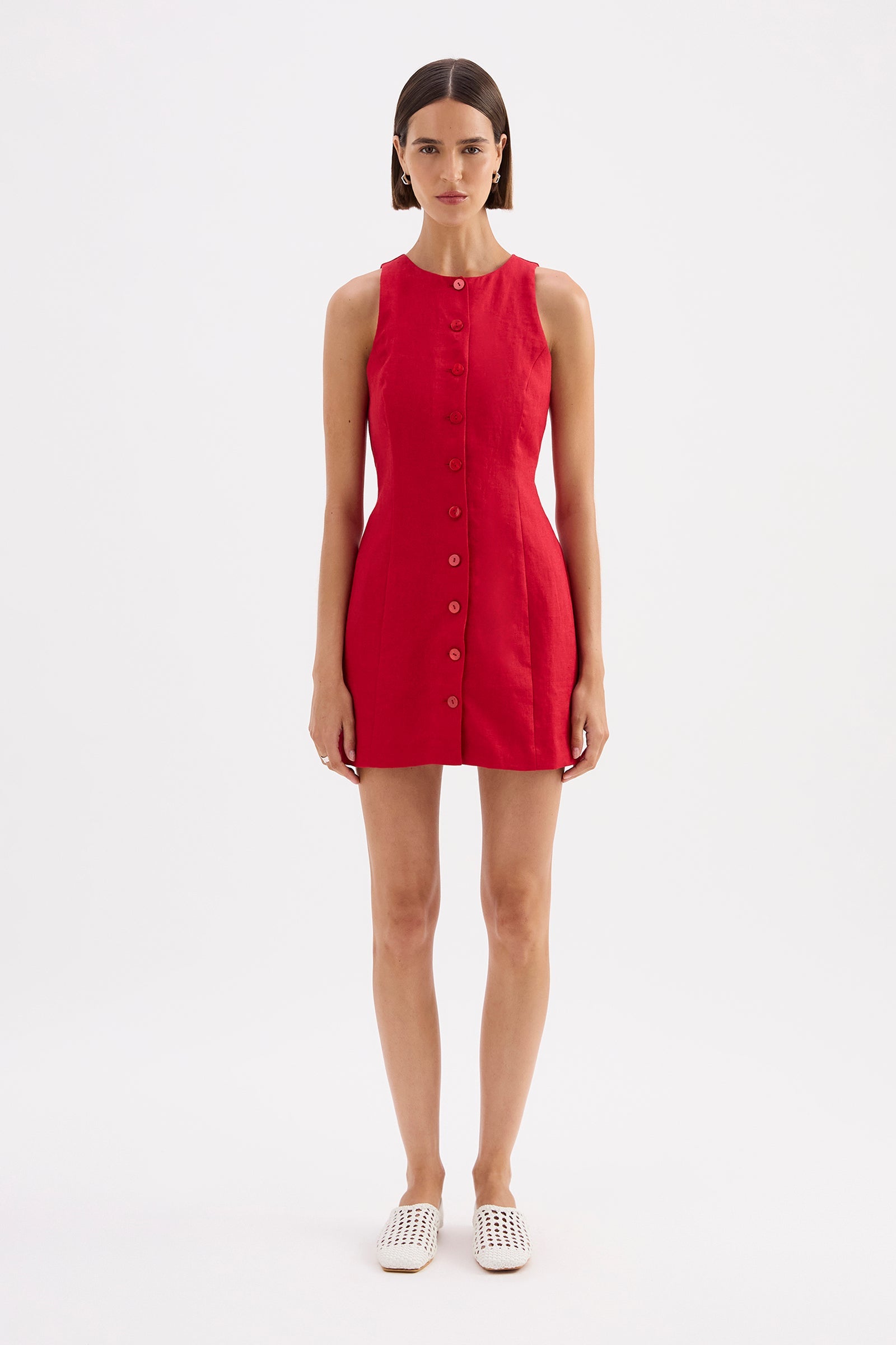 Mazi Linen Mini Dress Cherry 