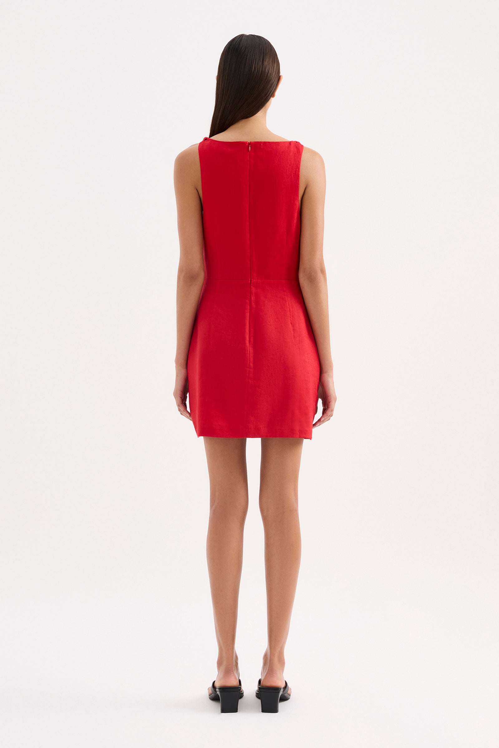 Lotta Linen Mini Dress Vermillion 