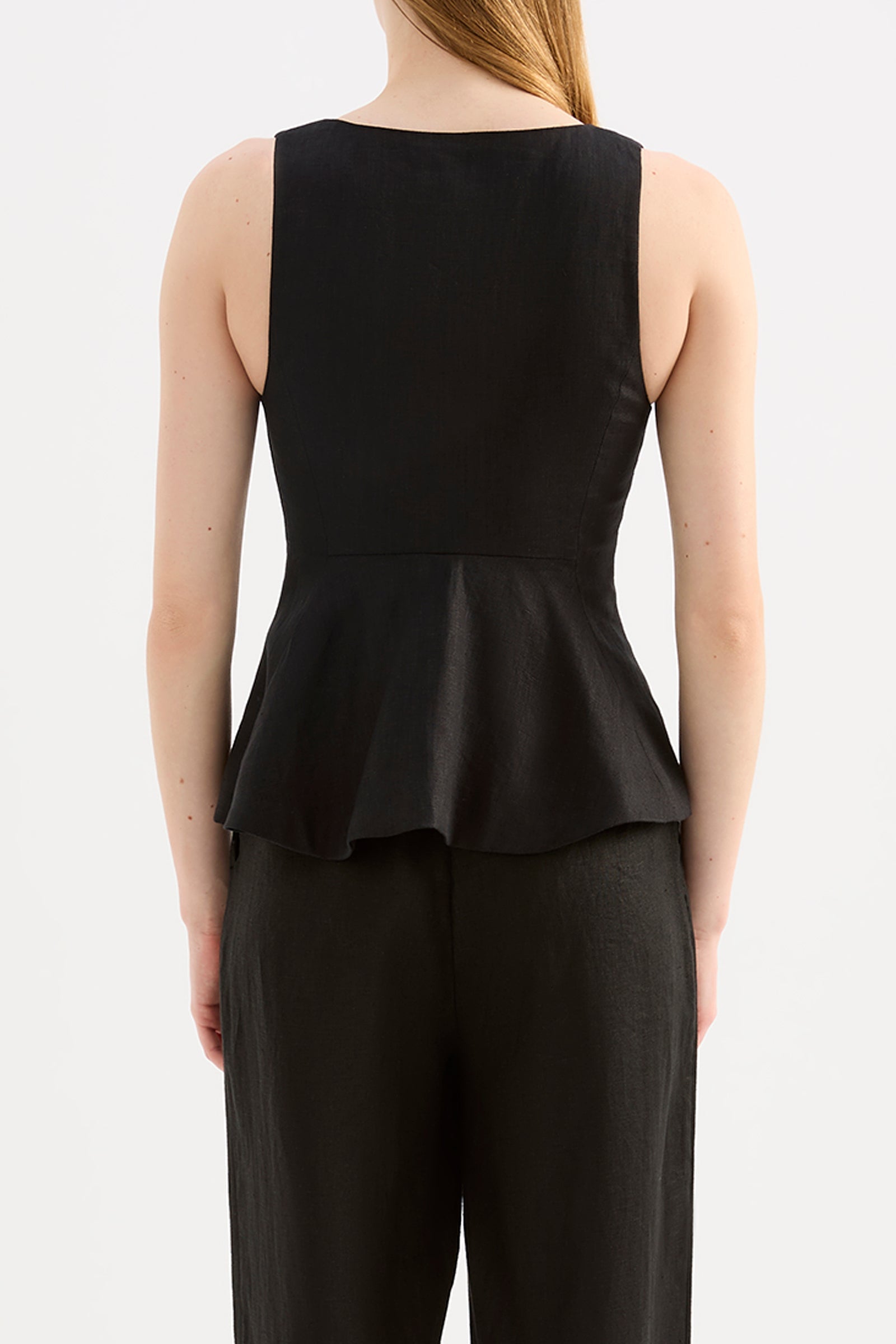 Quinn Linen Vest Black 