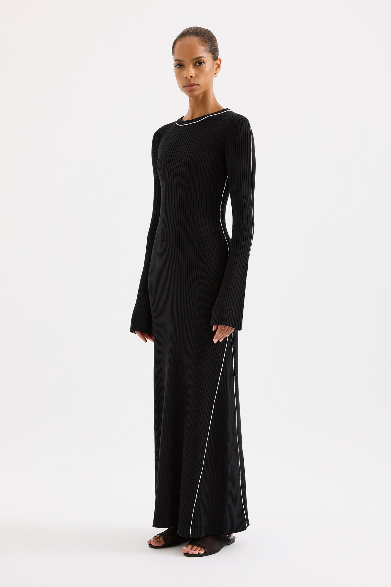 Gaia Knit Maxi Dress Black 