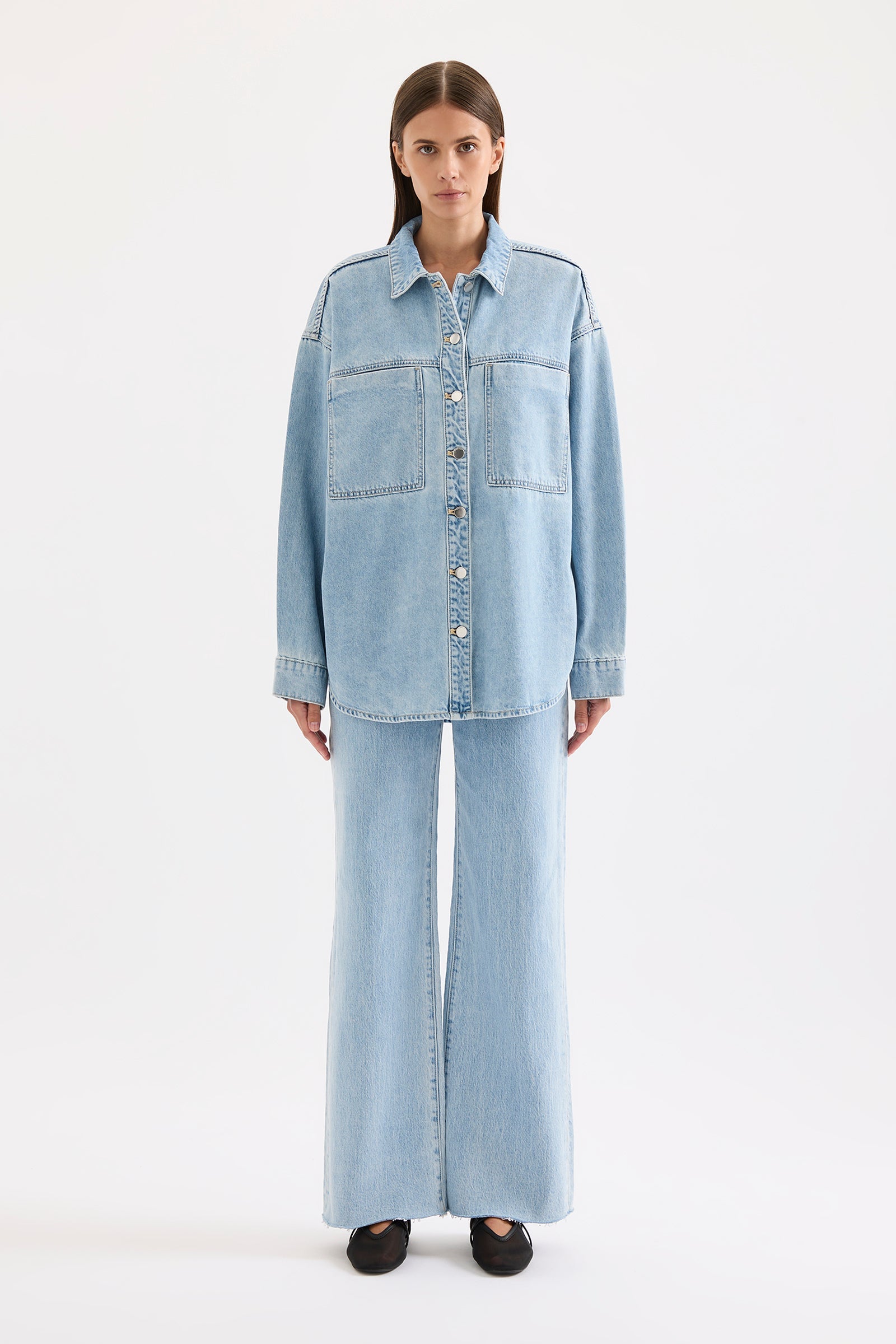 Sheeba Denim Overshirt Sky Blue 