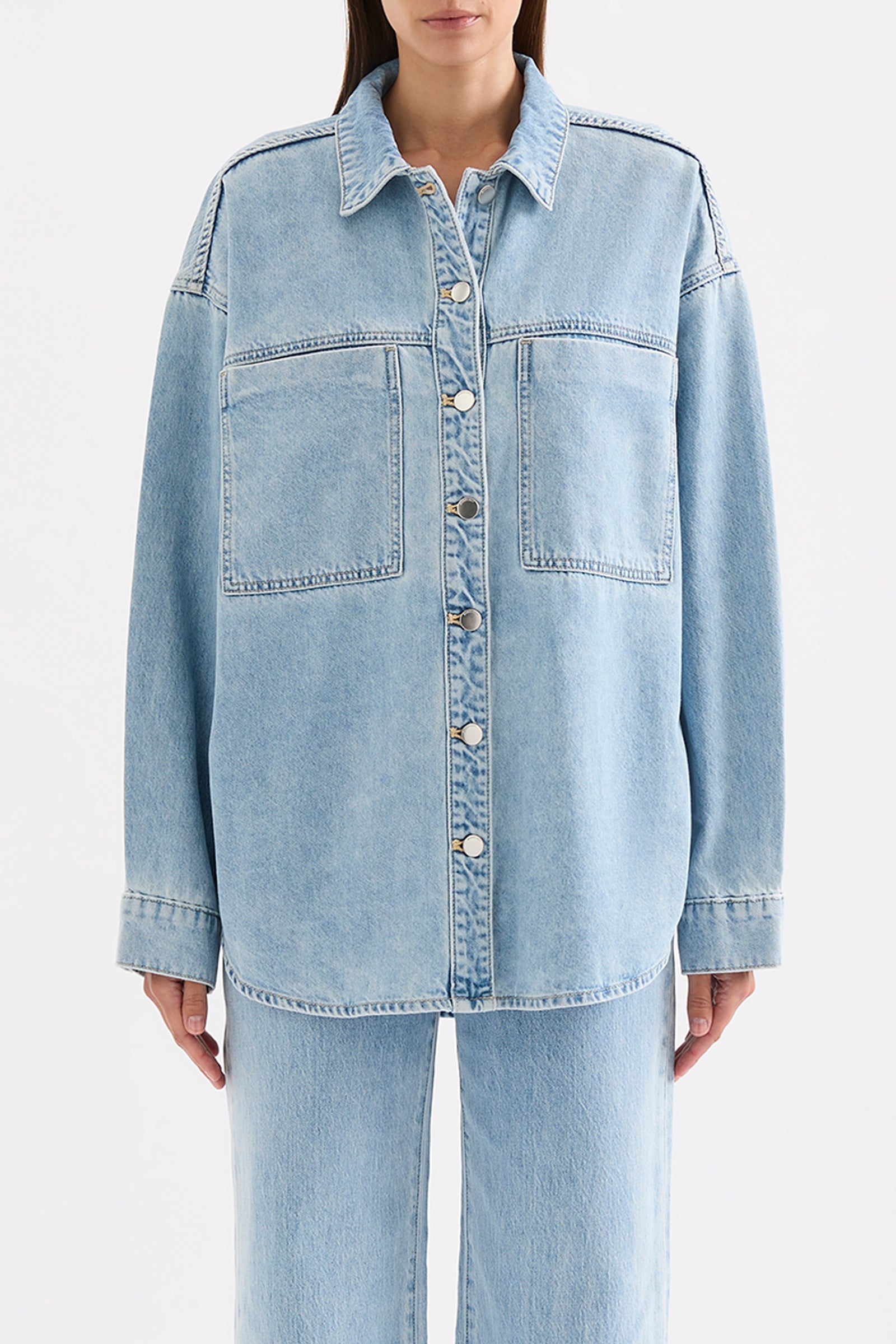 Sheeba Denim Overshirt Sky Blue 