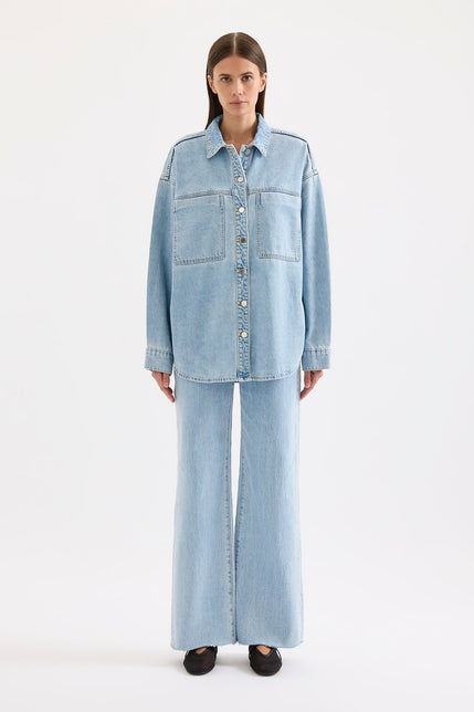 Sheeba Denim Overshirt Sky Blue 