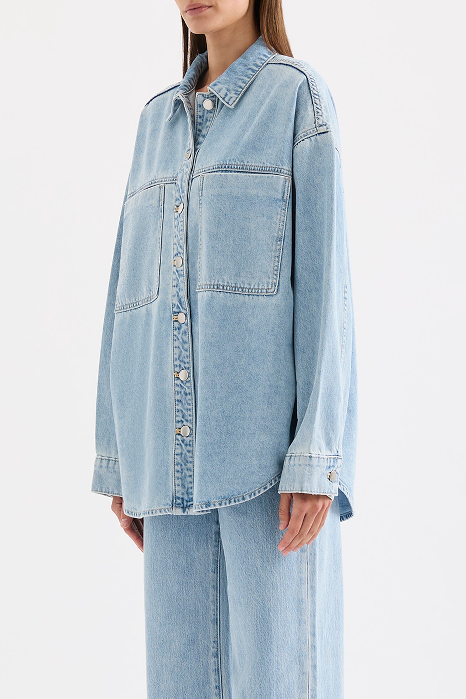 Sheeba Denim Overshirt Sky Blue 