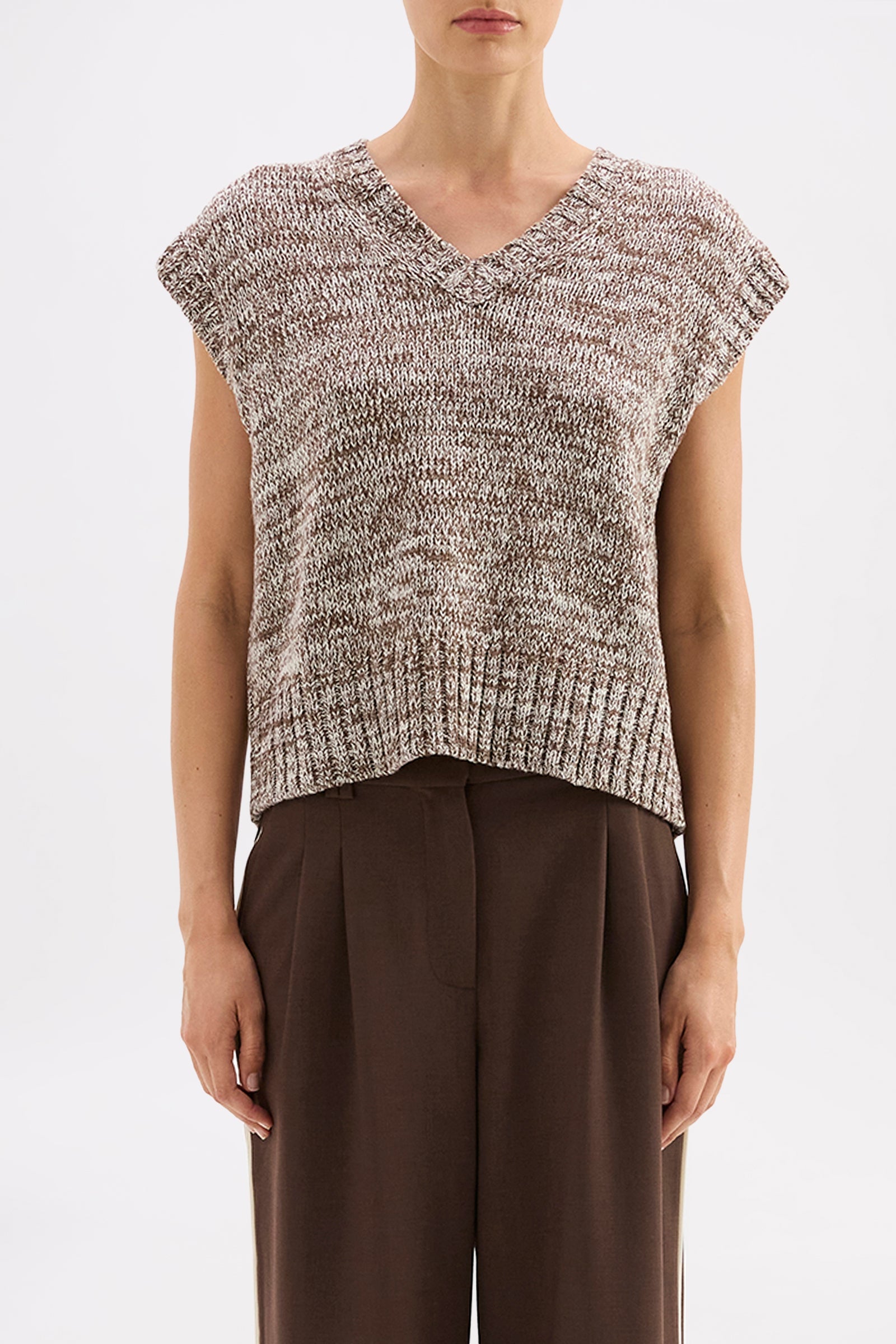 Mila Knit Vest Walnut Speckle 