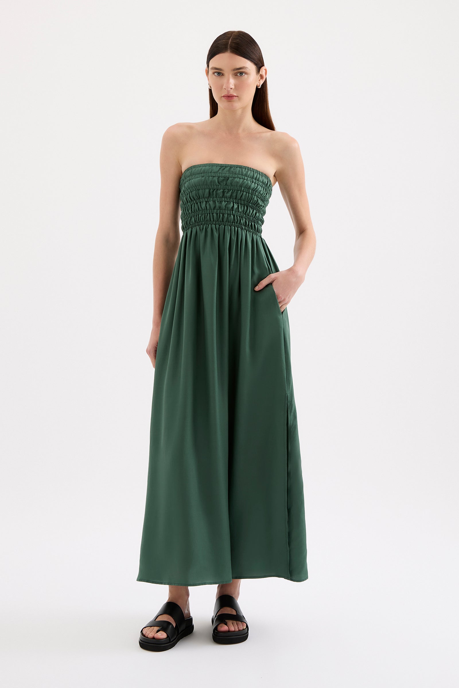 Zuri Tencel Maxi Dress Emerald 