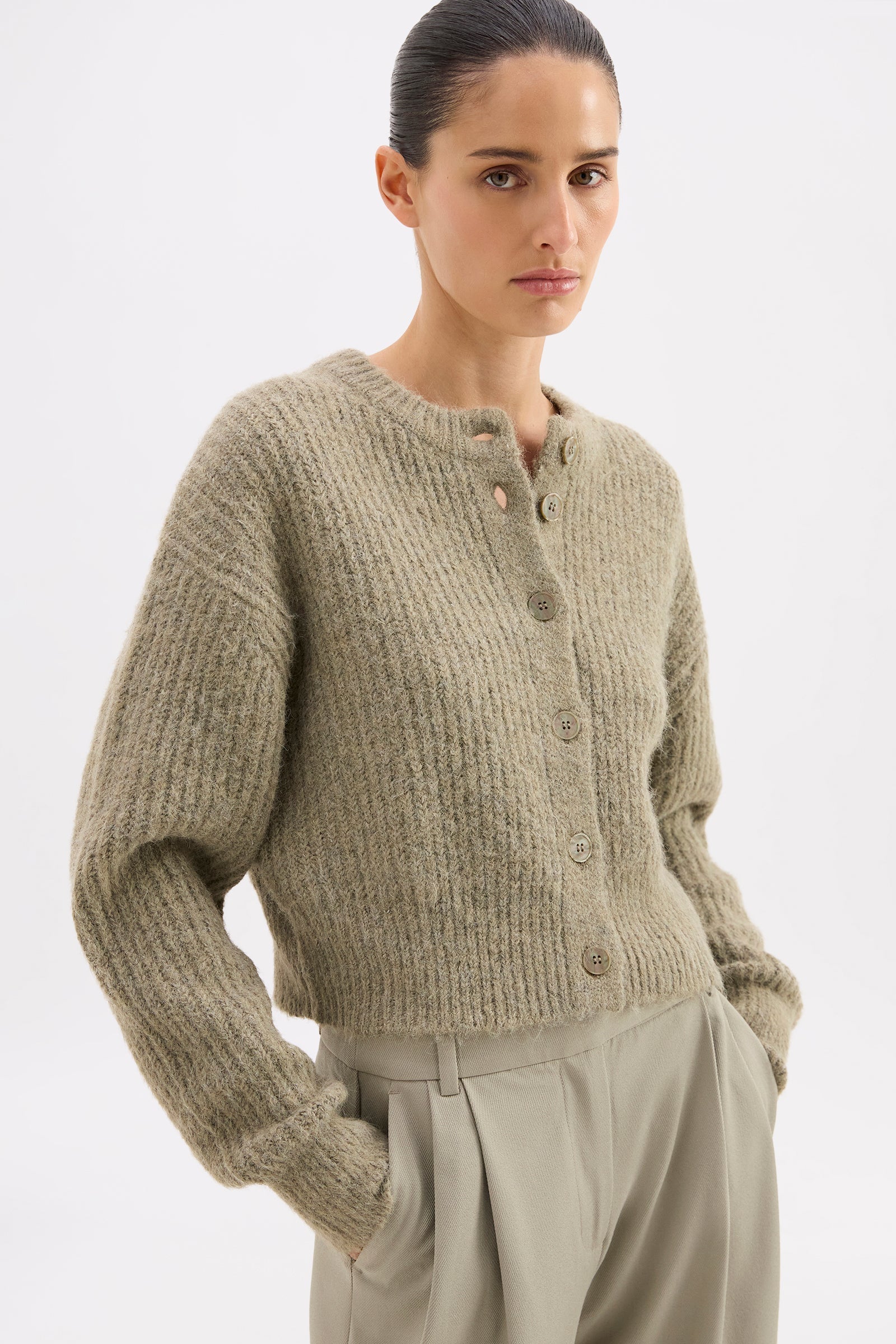 Shop Nixon Cropped Cardigan | Nude Lucy USA