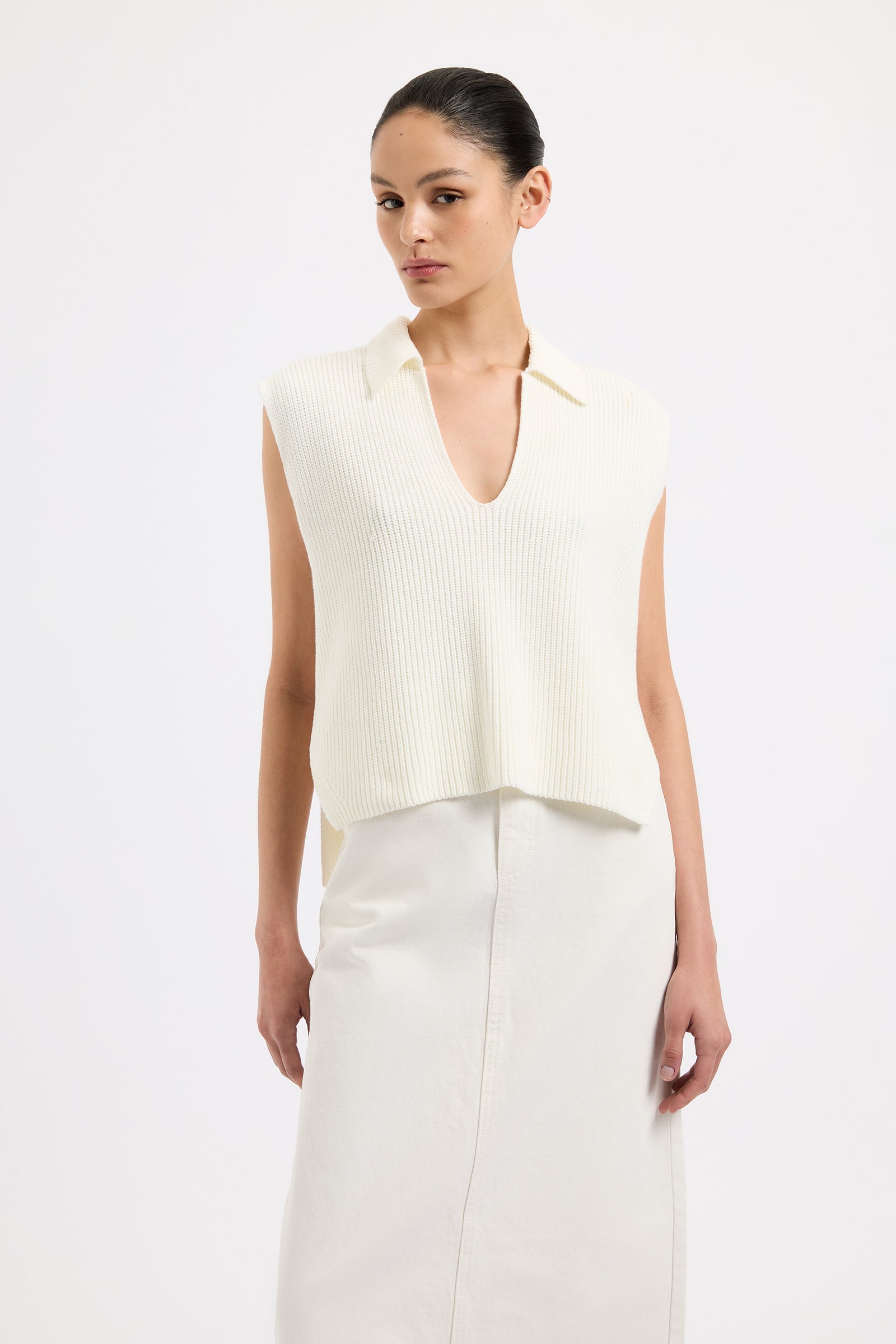 Enes Knit Vest Salt 
