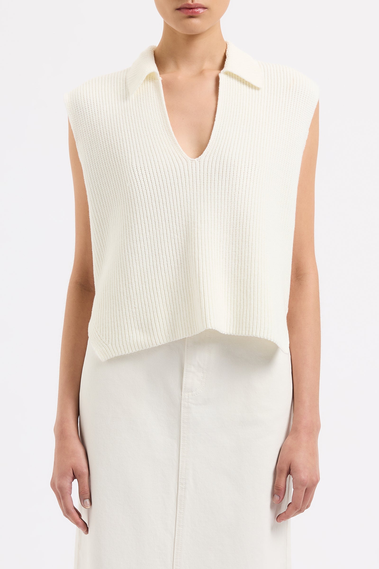 Enes Knit Vest Salt 