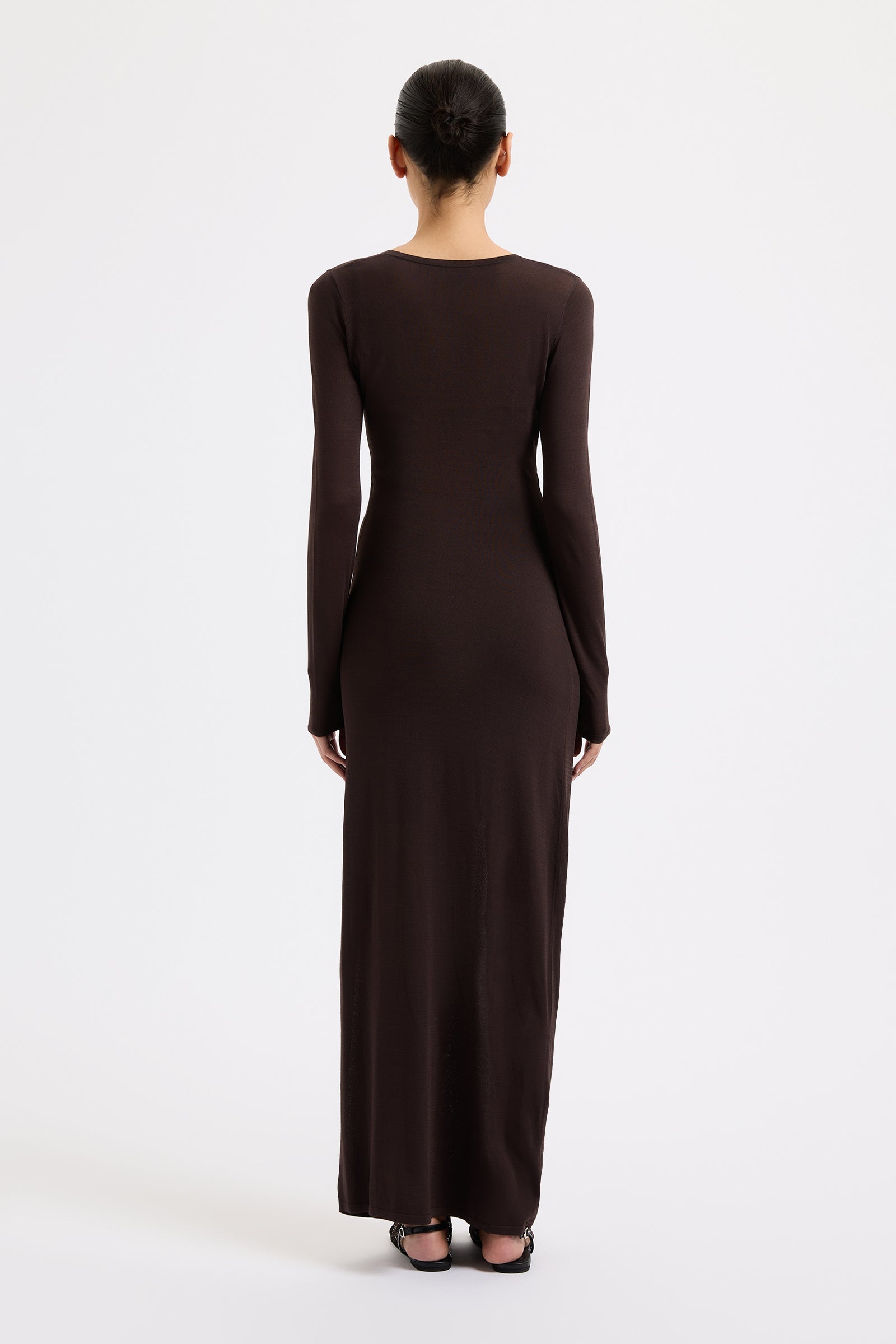 Shop Evelyn Knit Maxi Dress in Espresso | Nude Lucy USA Shop Evelyn Knit Maxi Dress in Espresso | Nude Lucy USA
