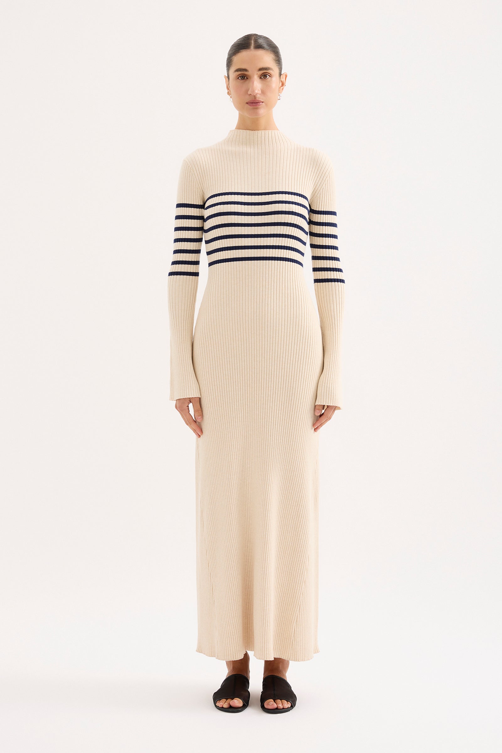 Misha Knit Maxi Dress Cloud Stripe 