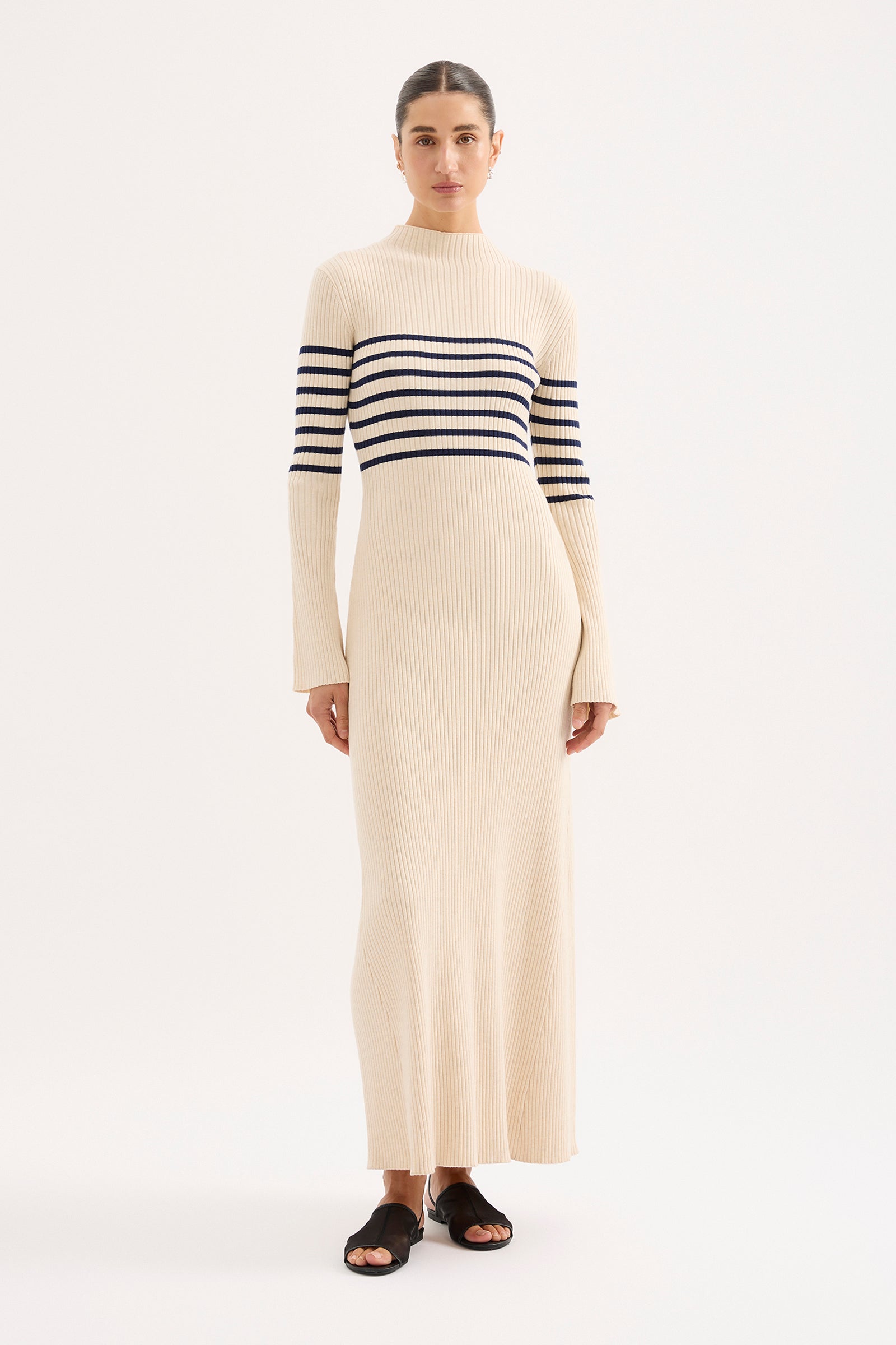 Misha Knit Maxi Dress Cloud Stripe 