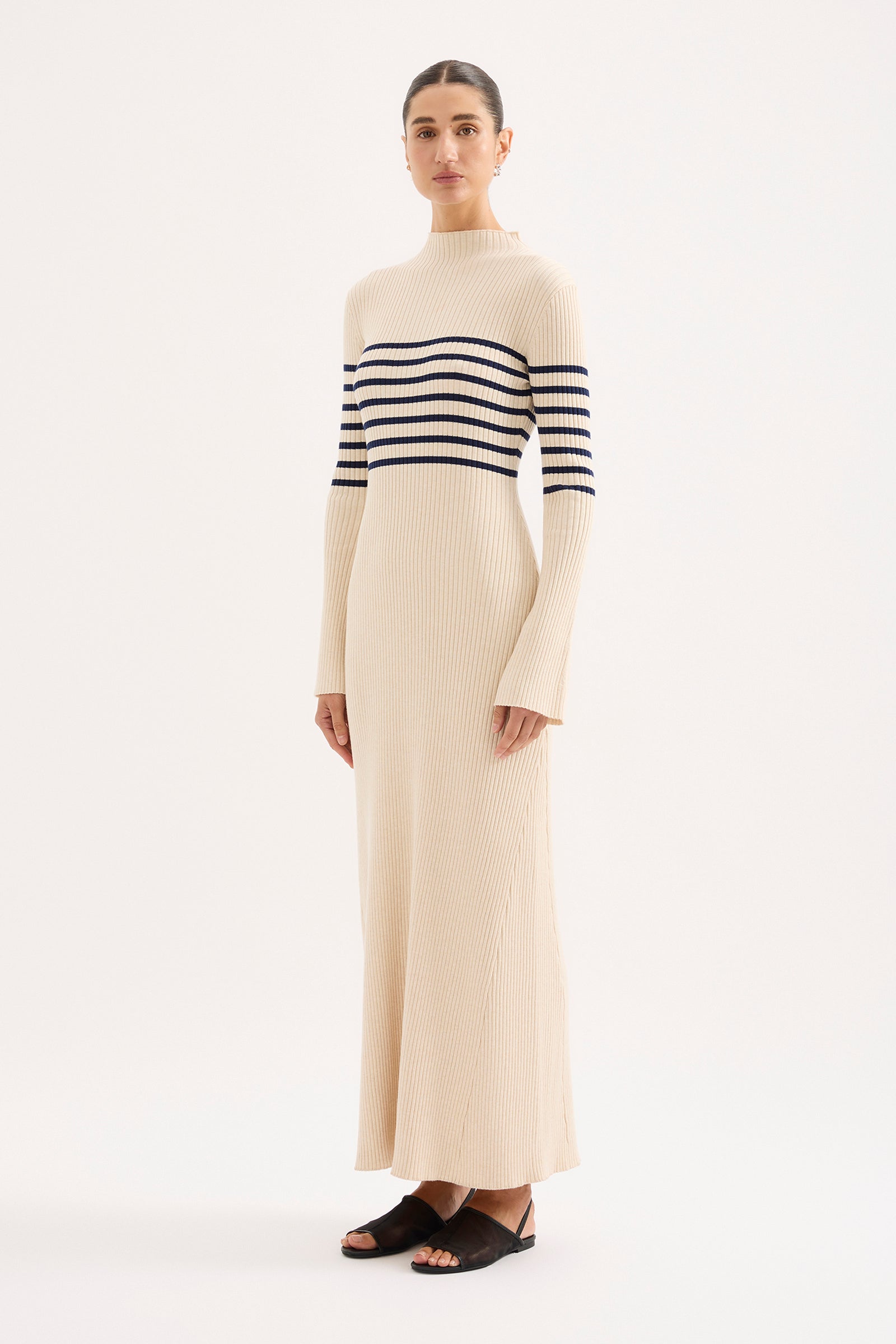 Misha Knit Maxi Dress Cloud Stripe 