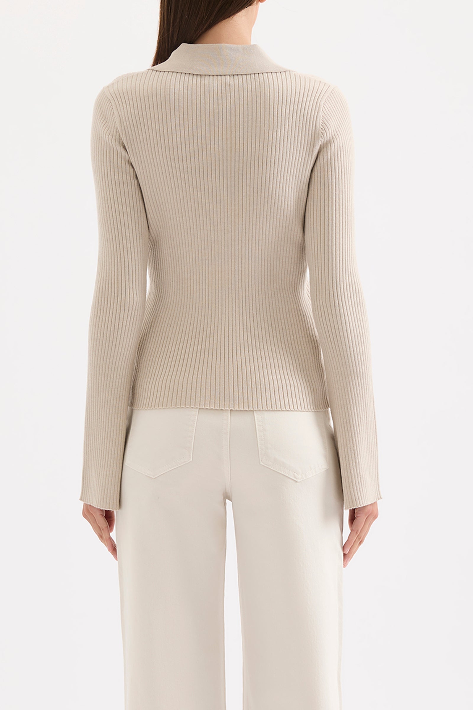 Betina Zip Front Knit Mink 