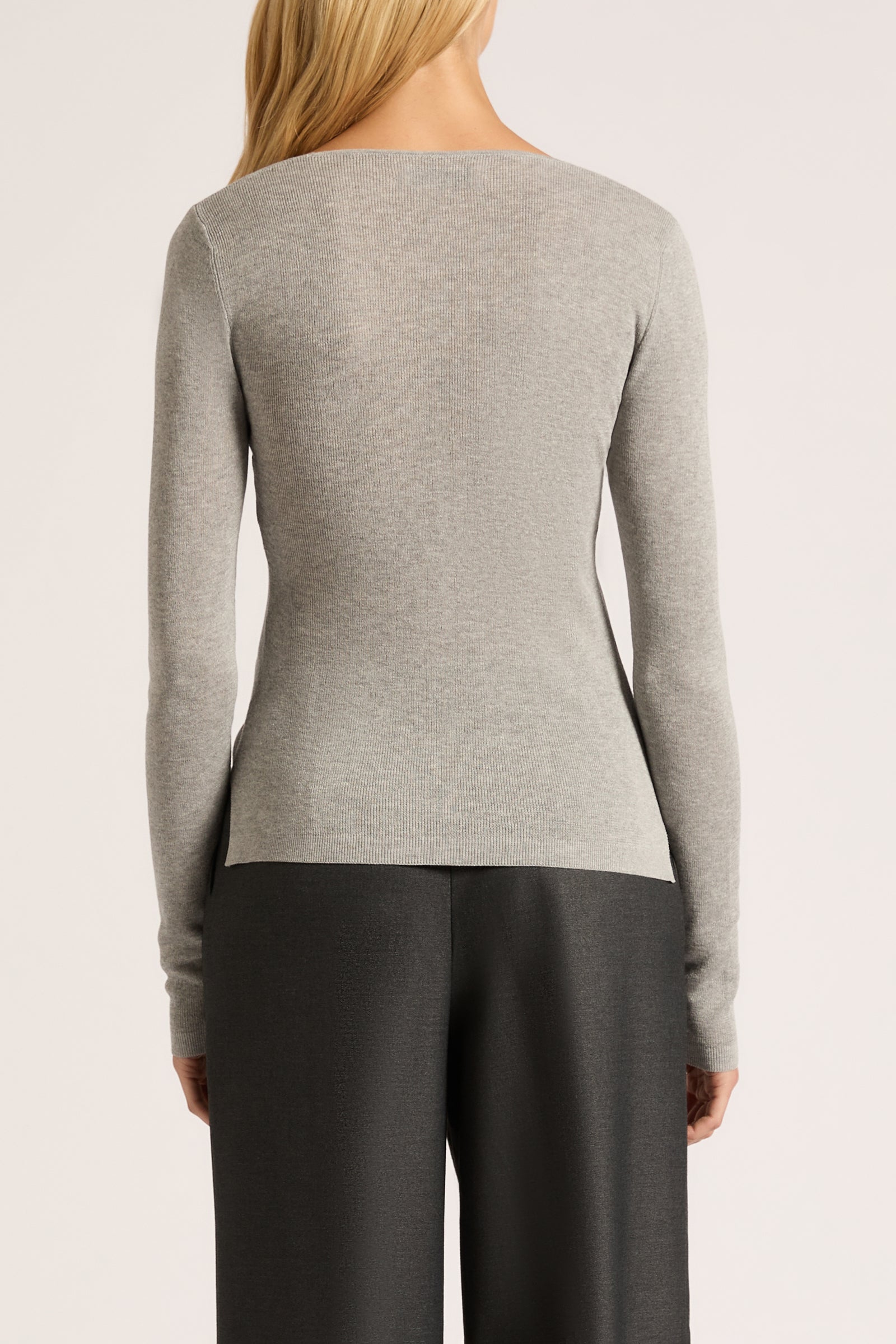 Avril Ls Knit Top Graphite 