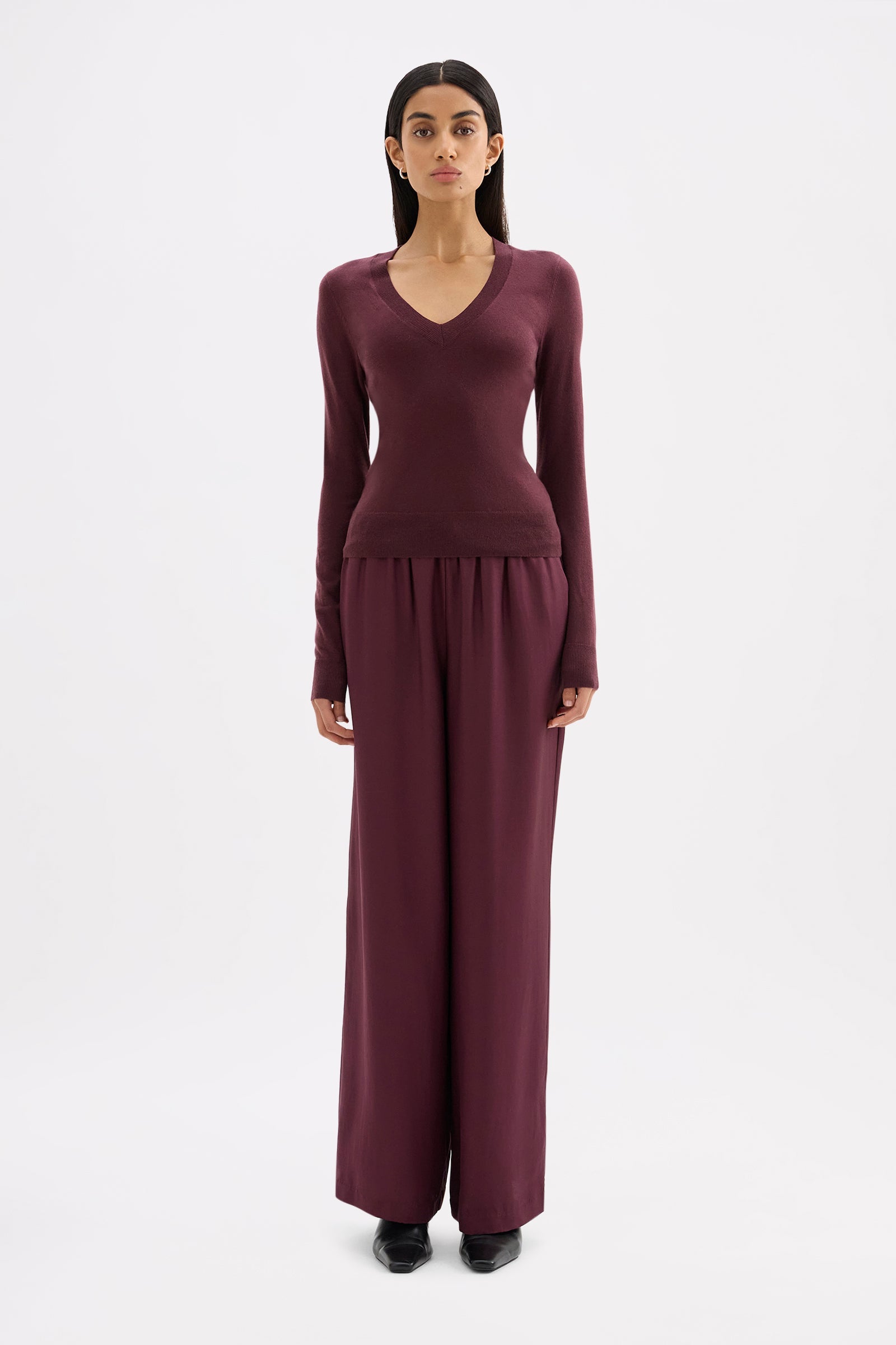 Abia Merino Blend Knit Top Mulberry 
