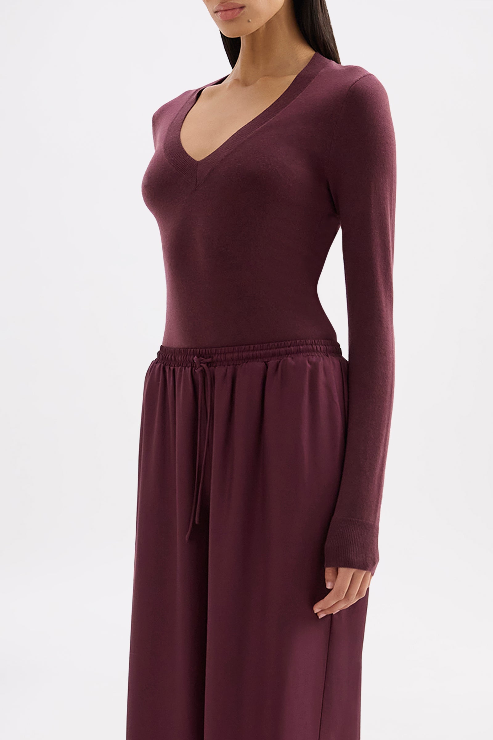 Abia Merino Blend Knit Top Mulberry 