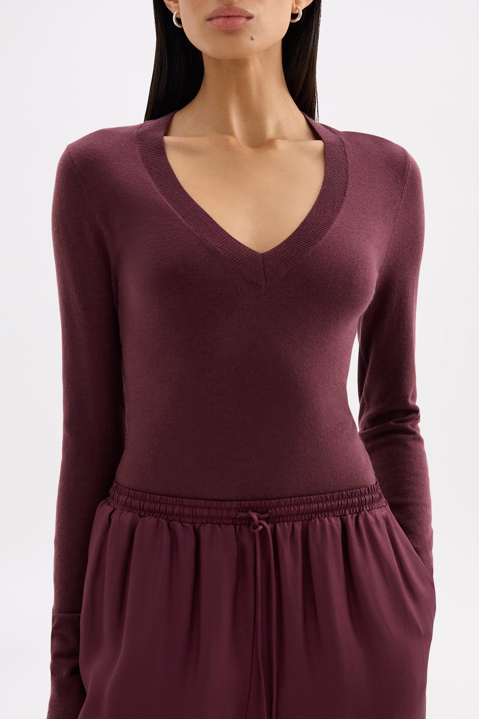 Abia Merino Blend Knit Top Mulberry 