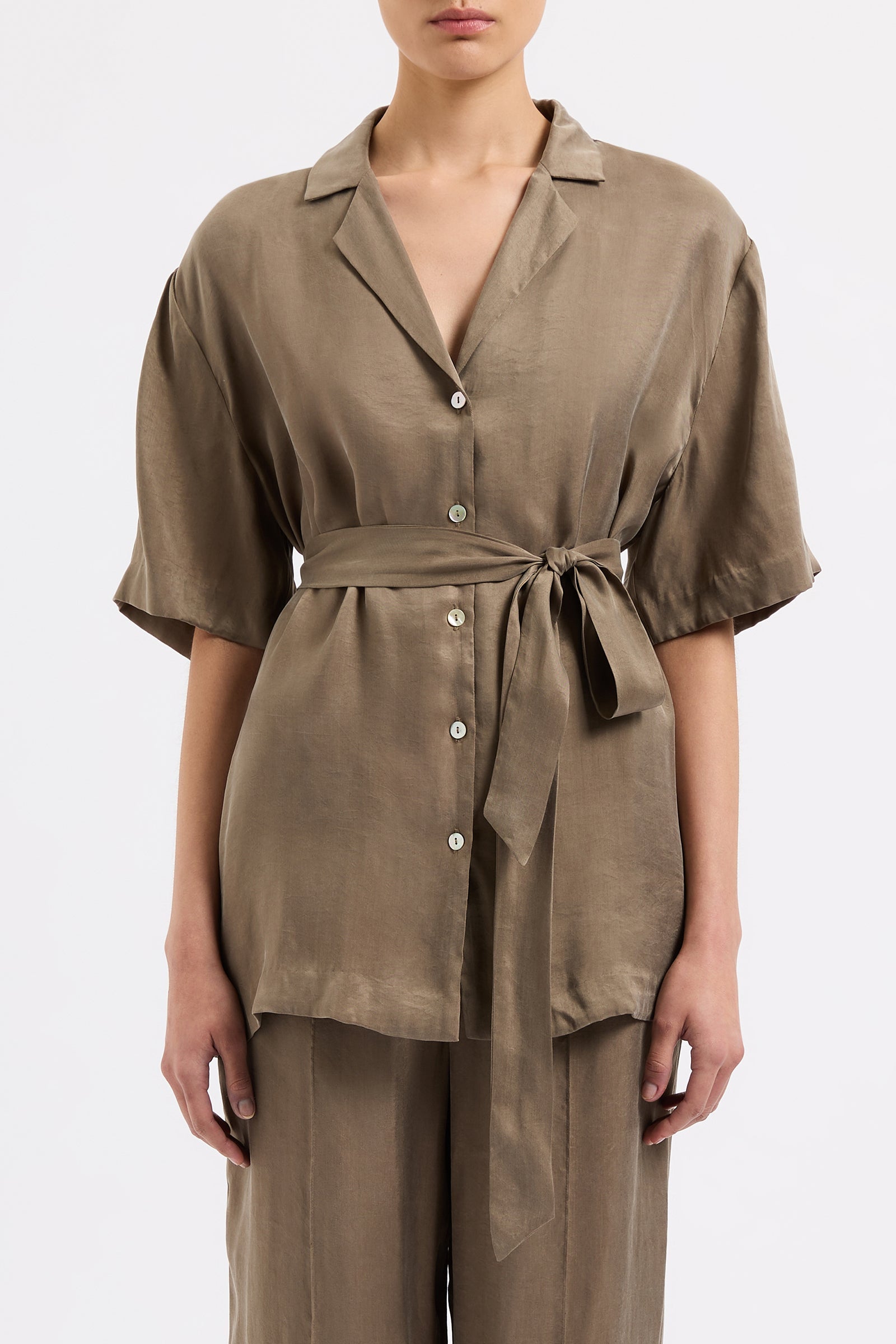 Seshni Tencel Shirt Chestnut 