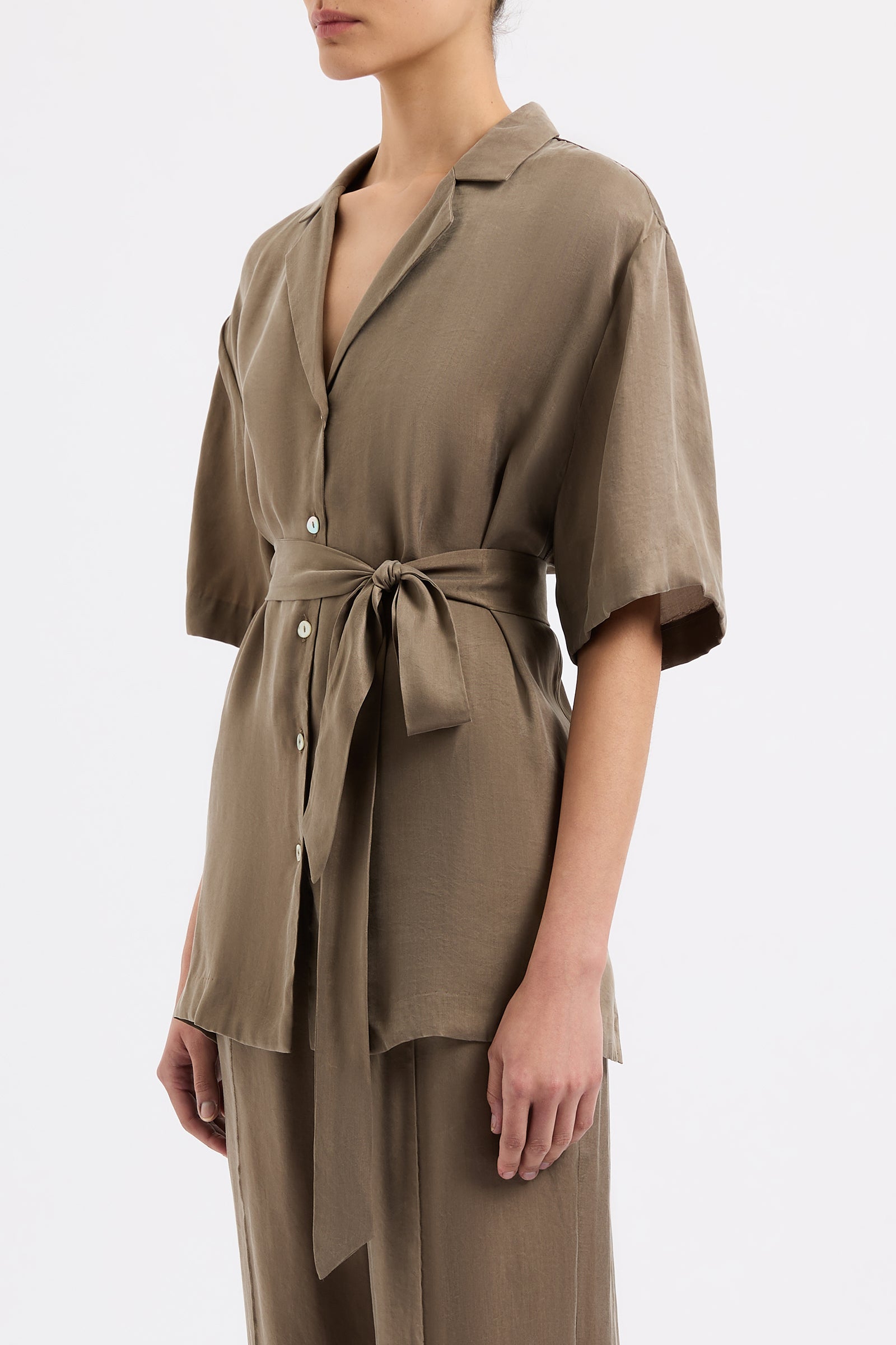 Seshni Tencel Shirt Chestnut 