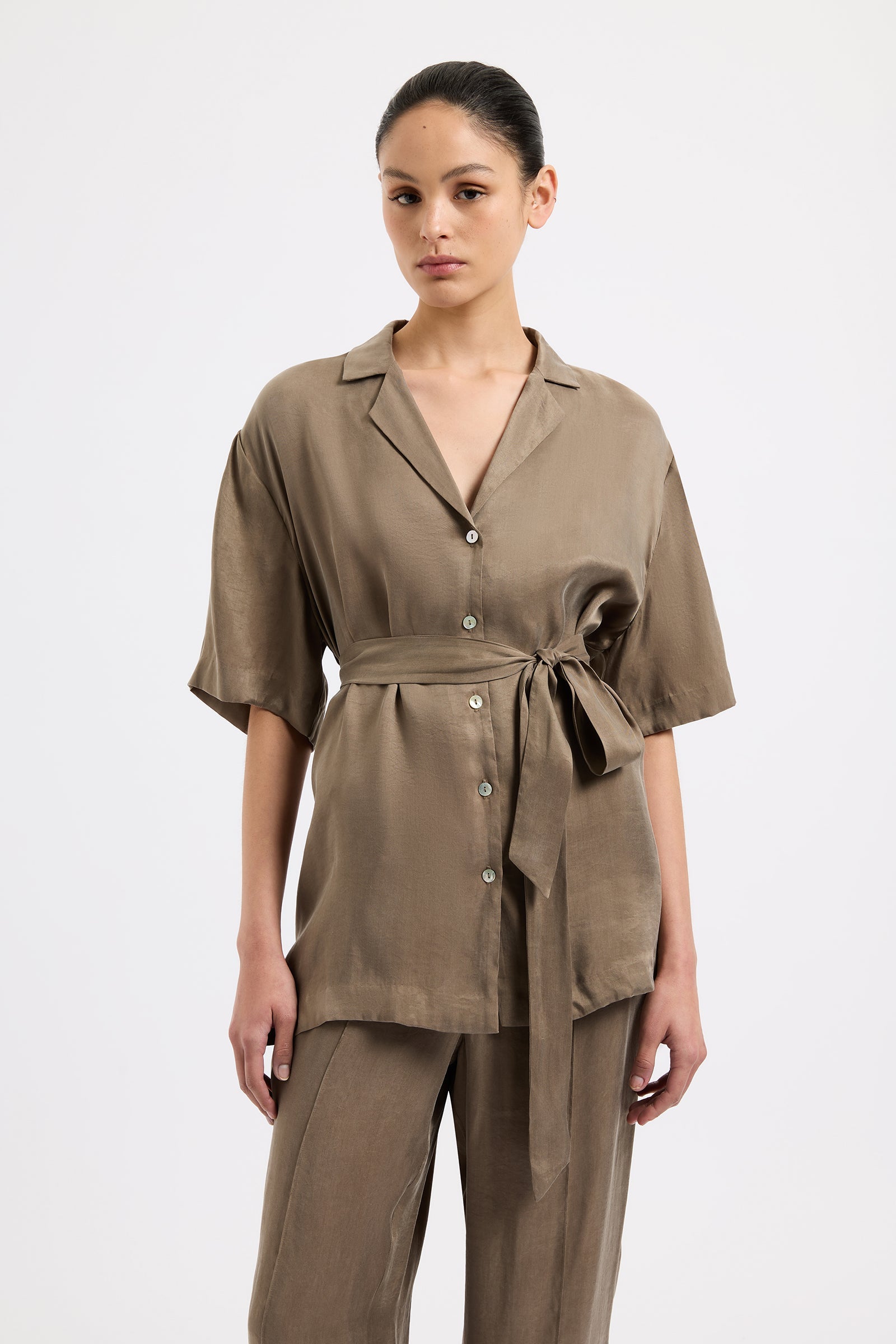 Seshni Tencel Shirt Chestnut 