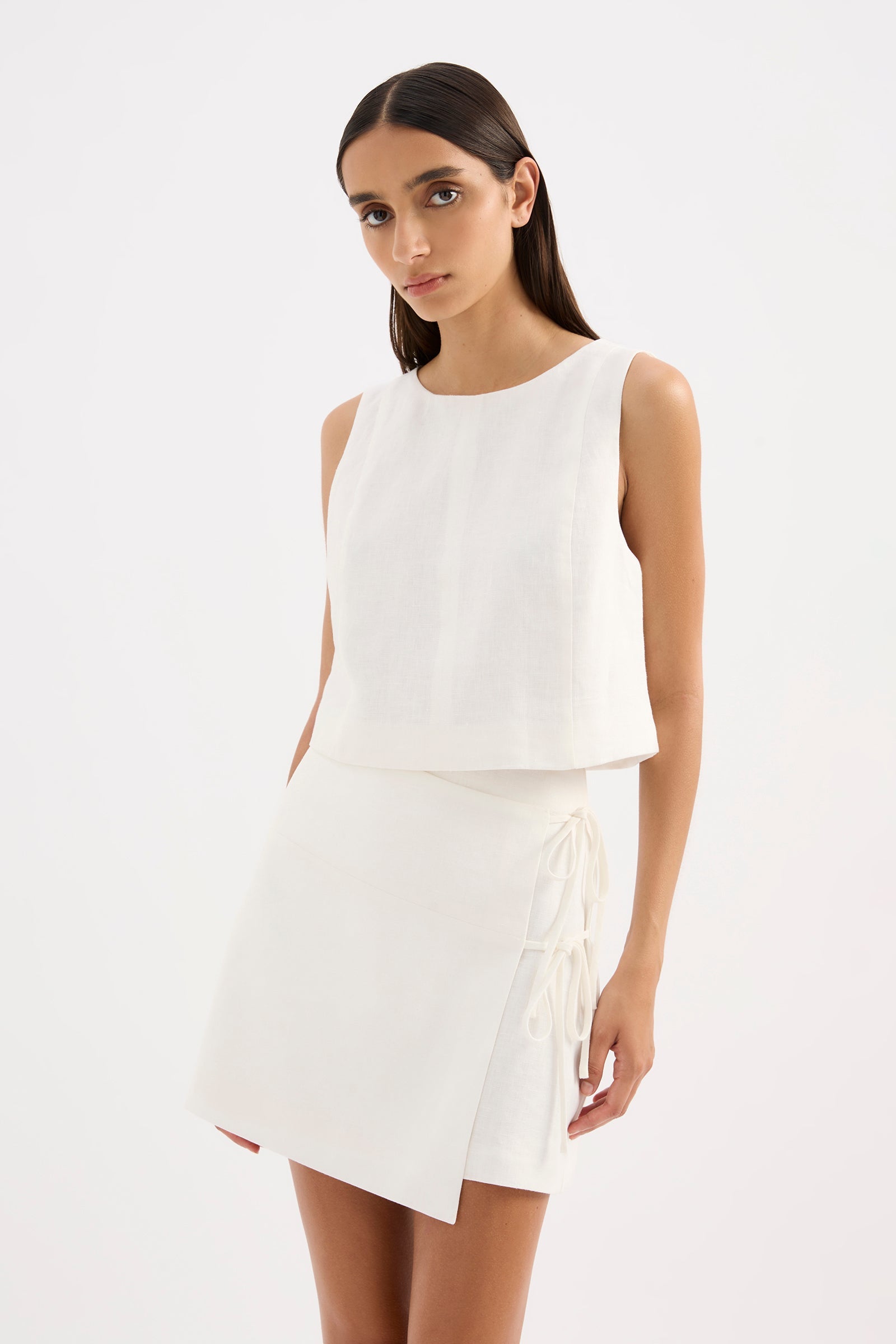 Marli Linen Top White 