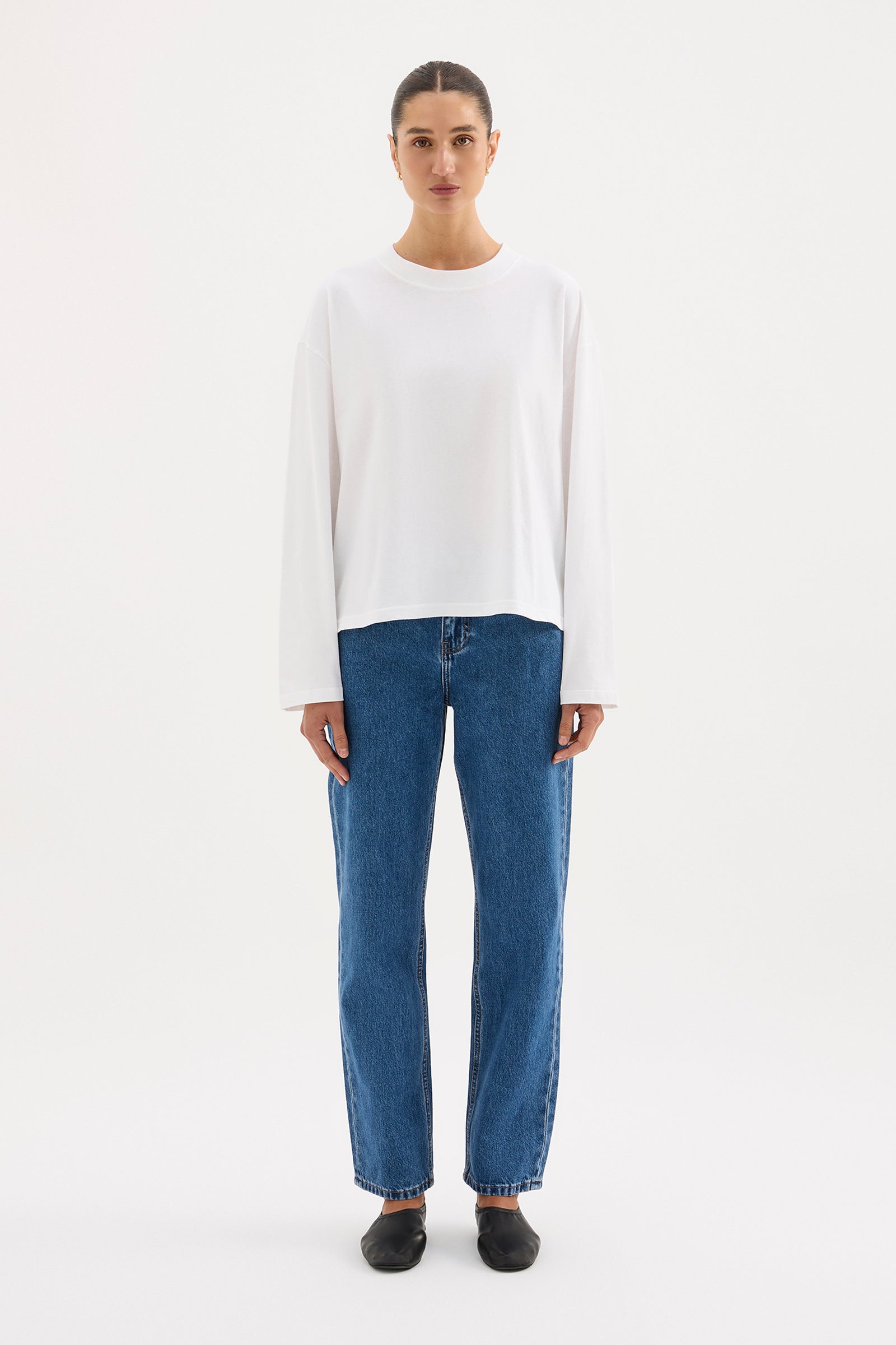 Organic Ls Tee White 