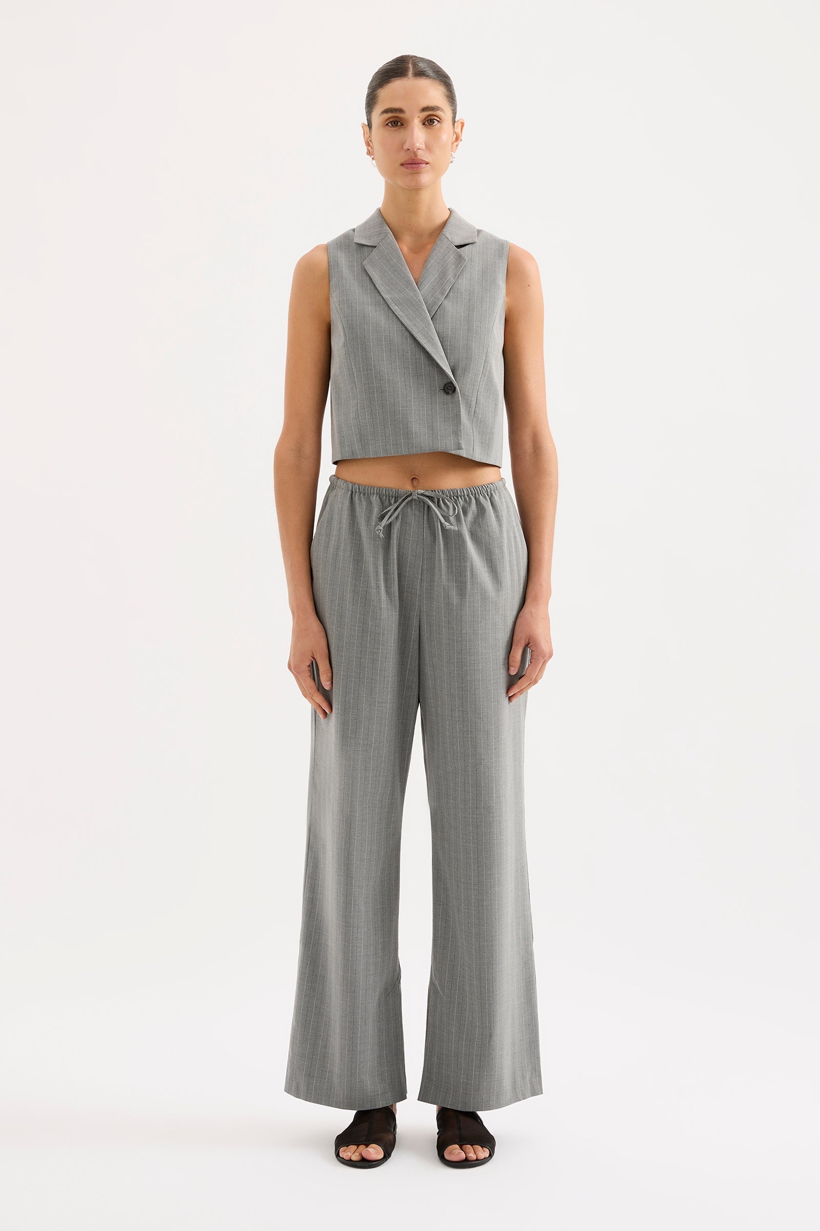 Cilia Drawstring Pant Steel Stripe 