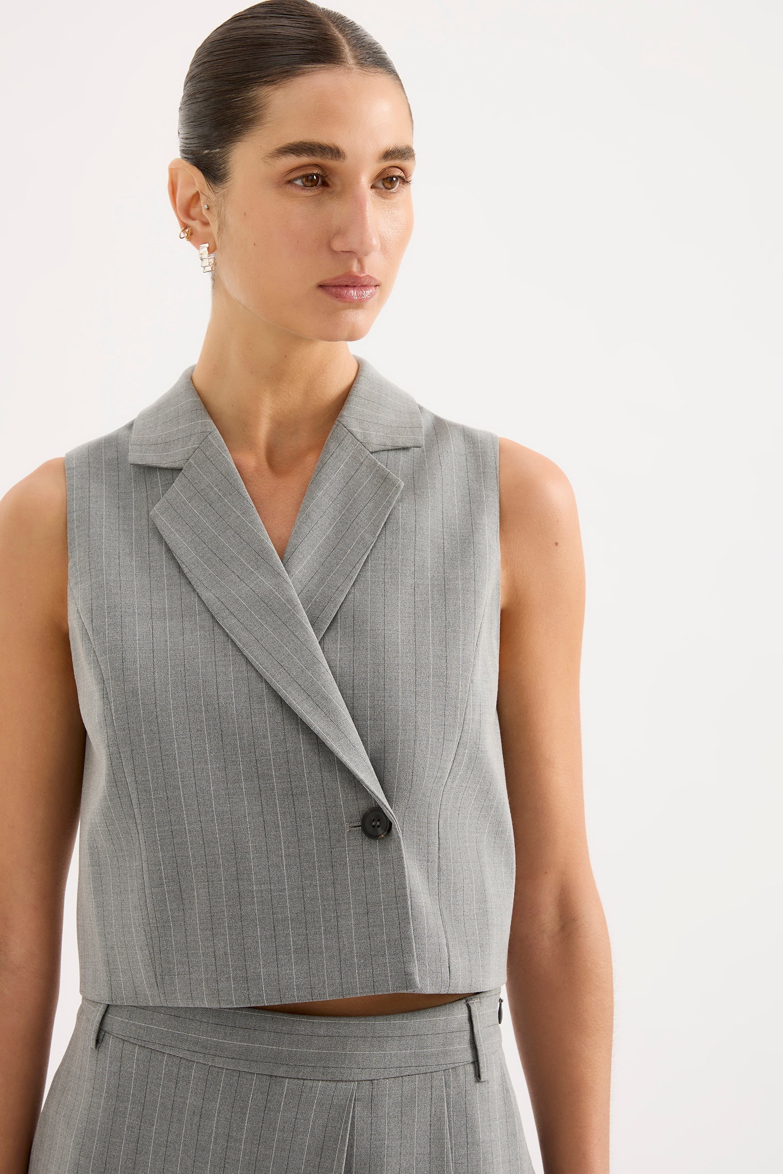 Cilia Vest Steel Stripe 