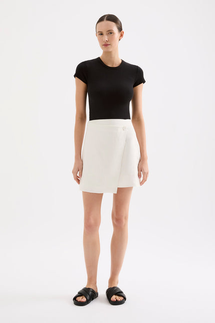 Thilda Linen Skirt White 