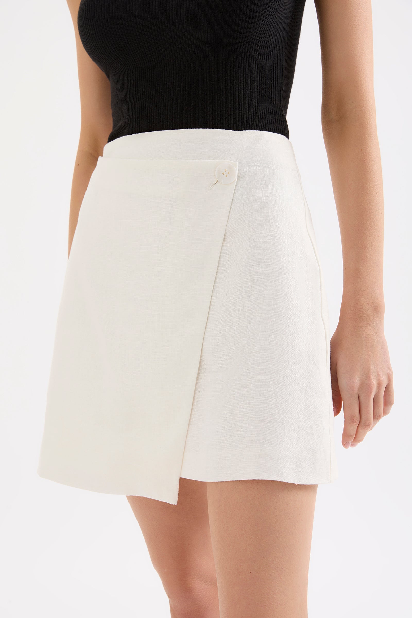 Thilda Linen Skirt White 