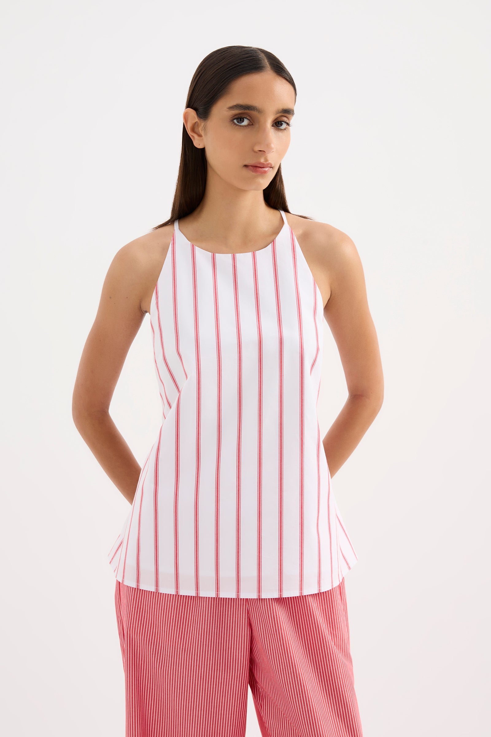 Anouk Stripe Top White Stripe 
