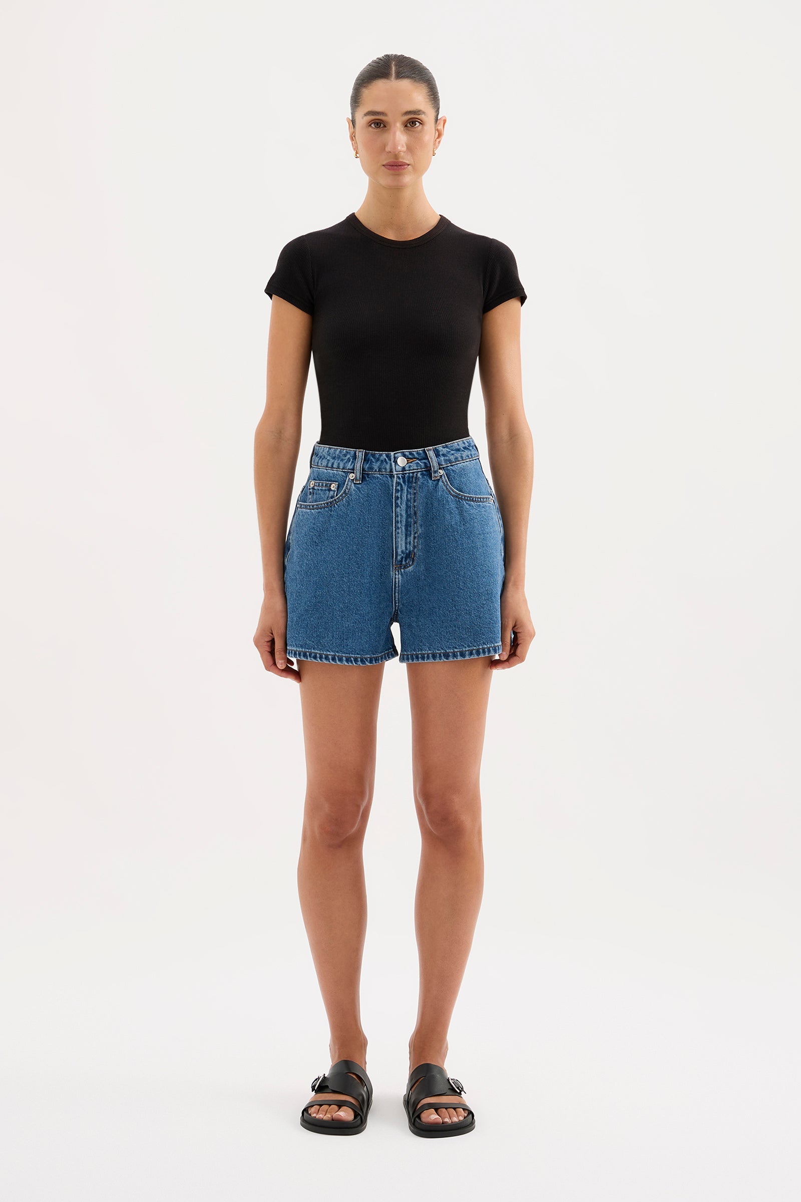 Organic Rib Ss Tee Black 