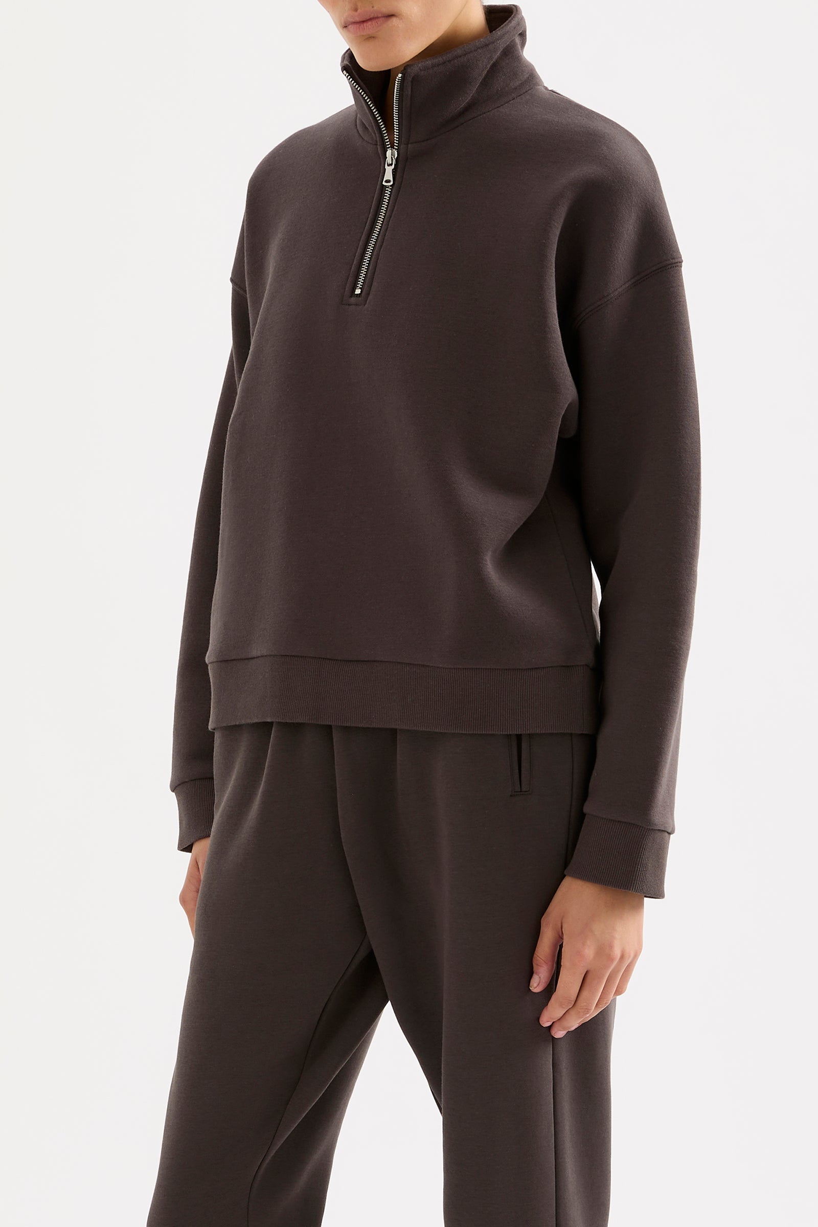 Carter Classic Zip Front Sweat Coal 