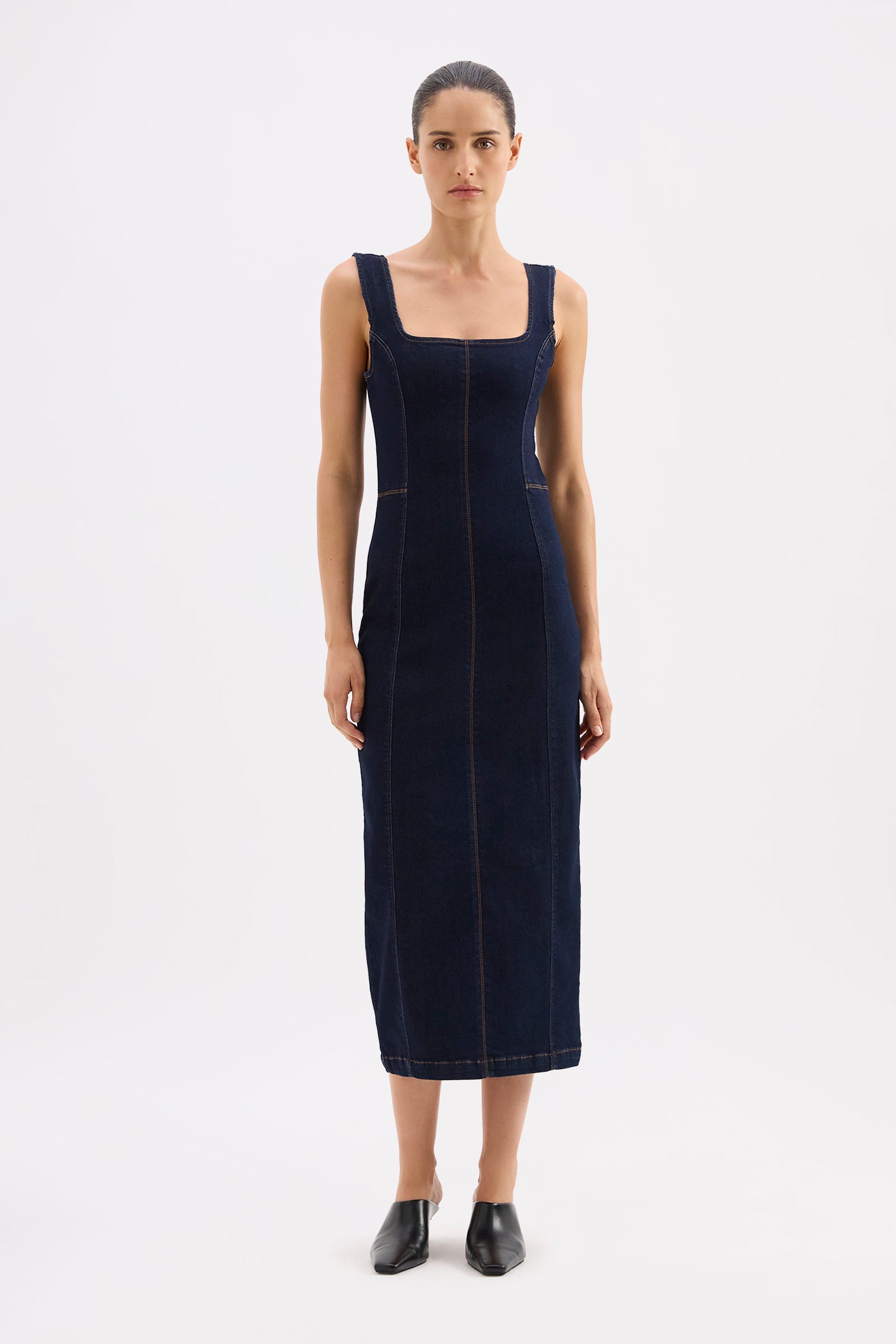 Vita Denim Maxi Dress Deep Blue 