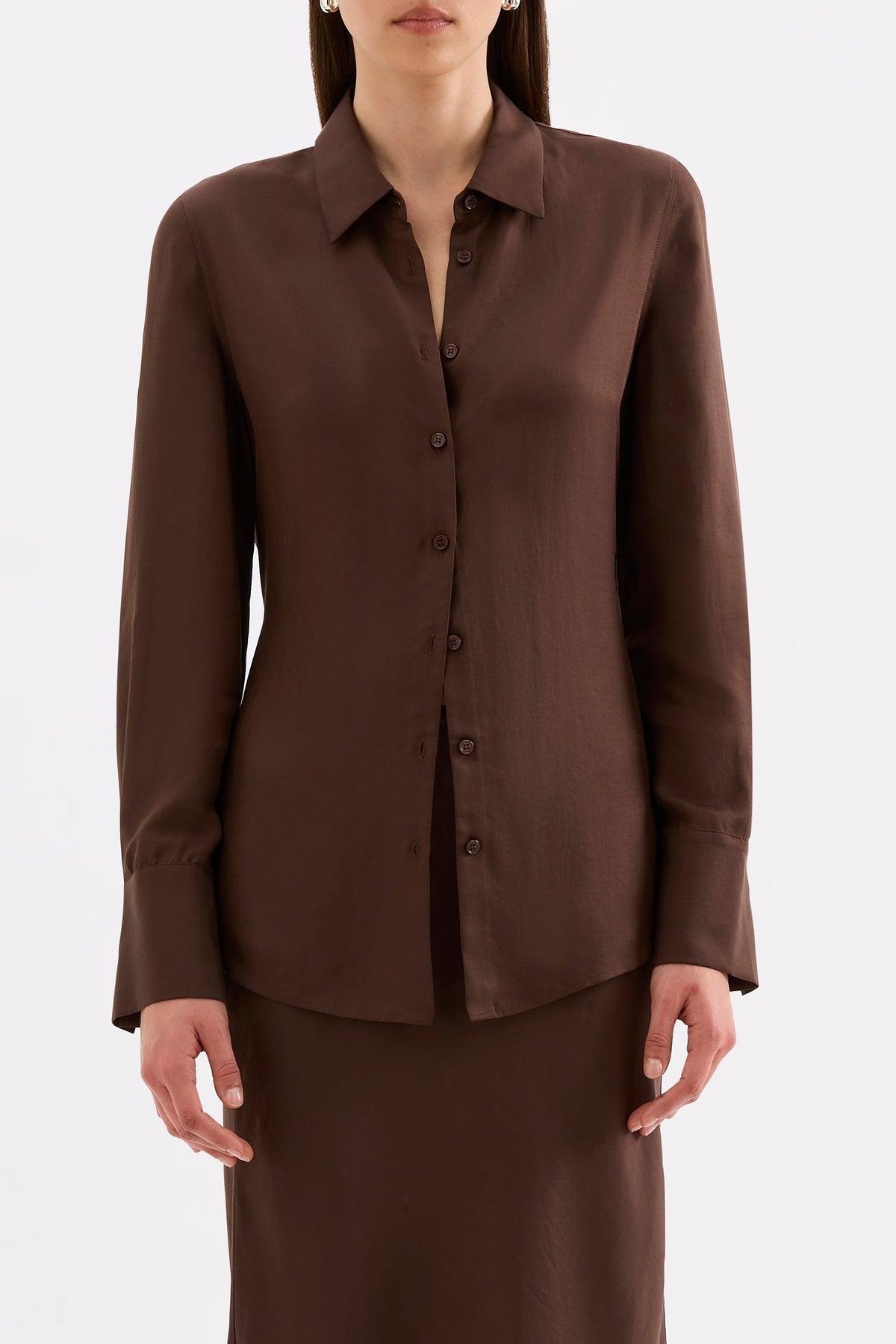 Tilly Tencel Shirt Chocolate 