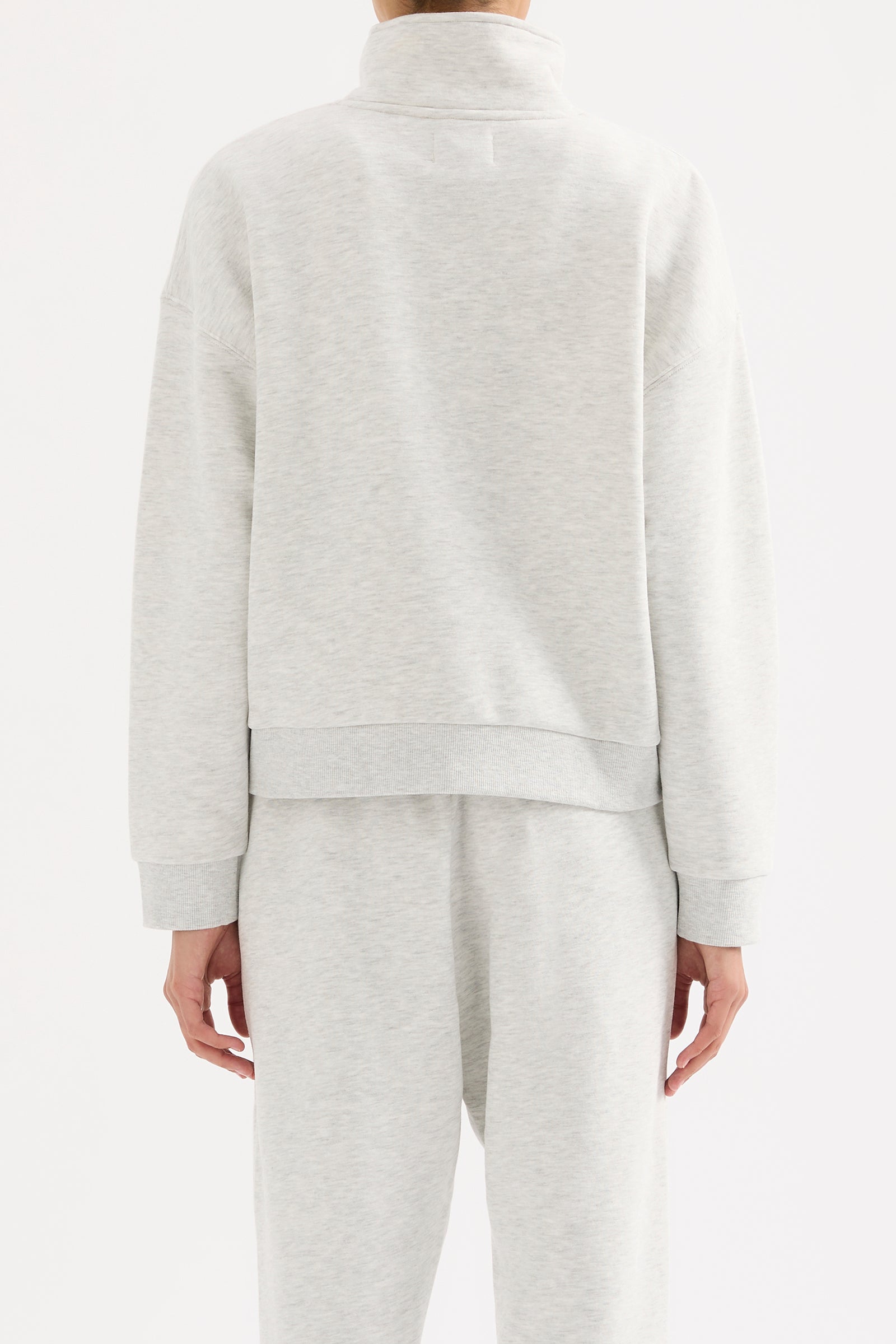 Carter Classic Zip Front Sweat Snow Marle 