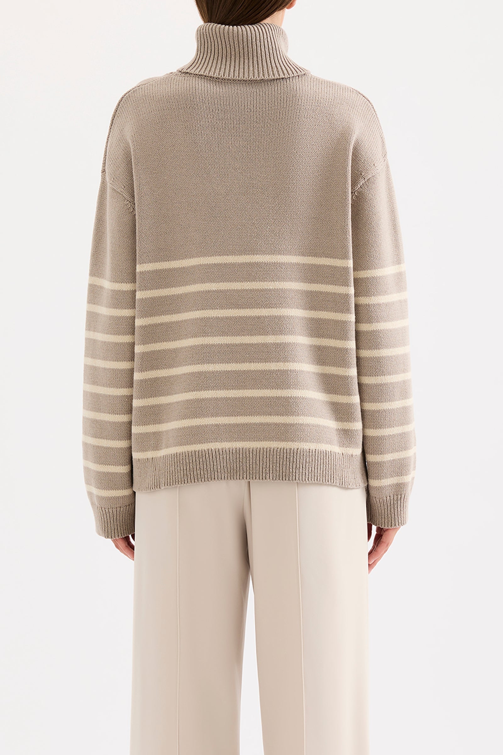 Venus Turtleneck Knit Mink Stripe 