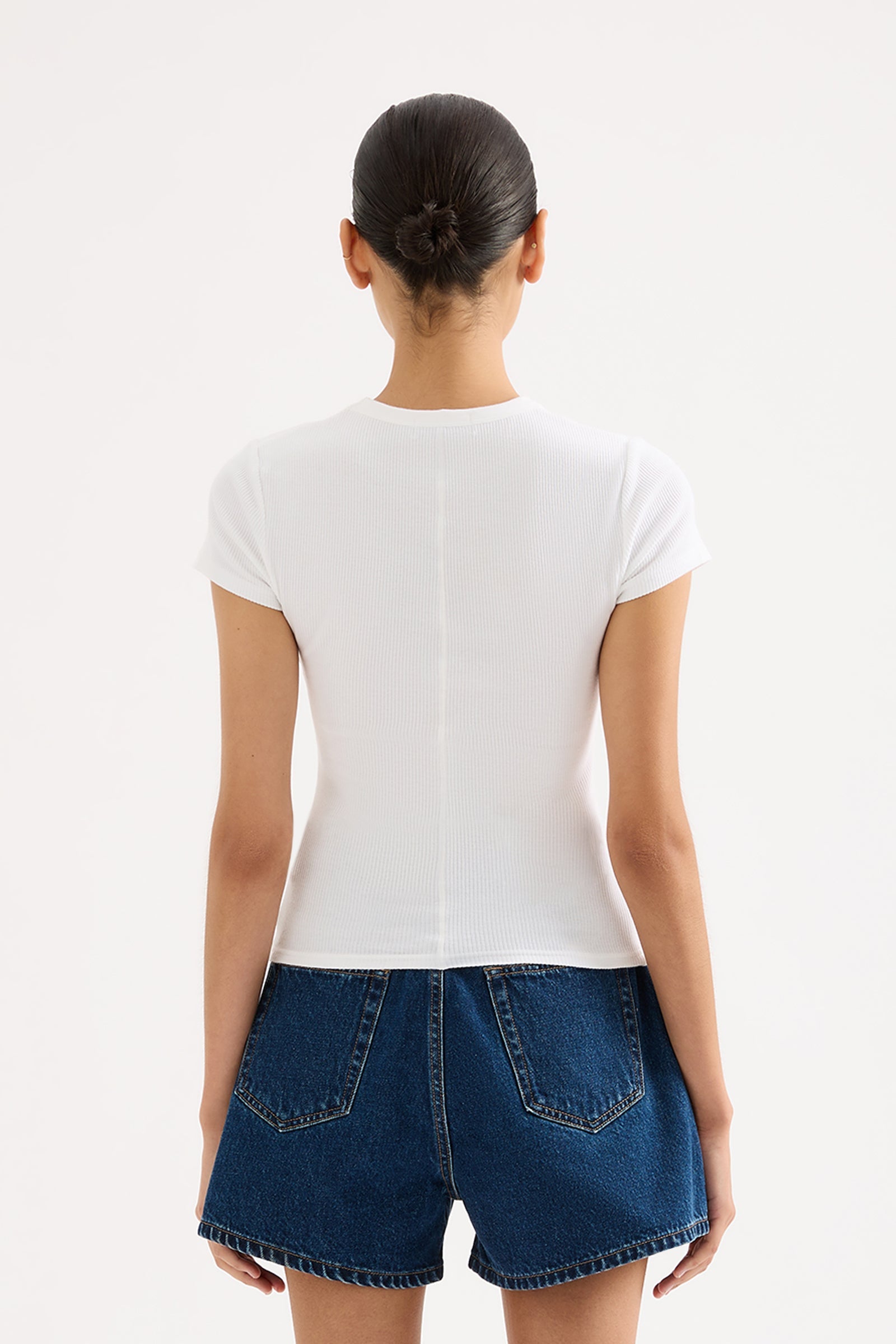 Organic Rib Ss Tee White 