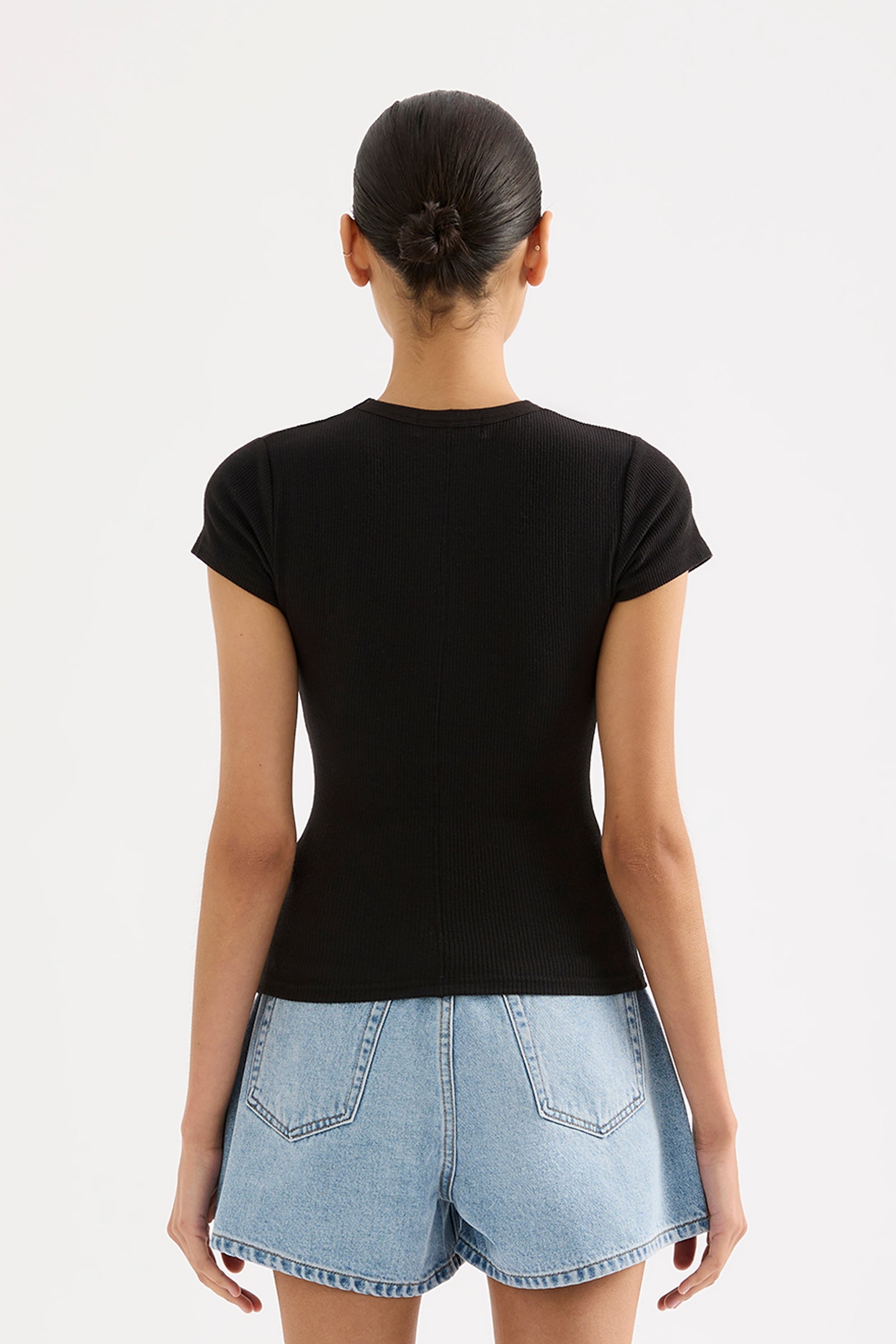 Organic Rib Ss Tee Black 