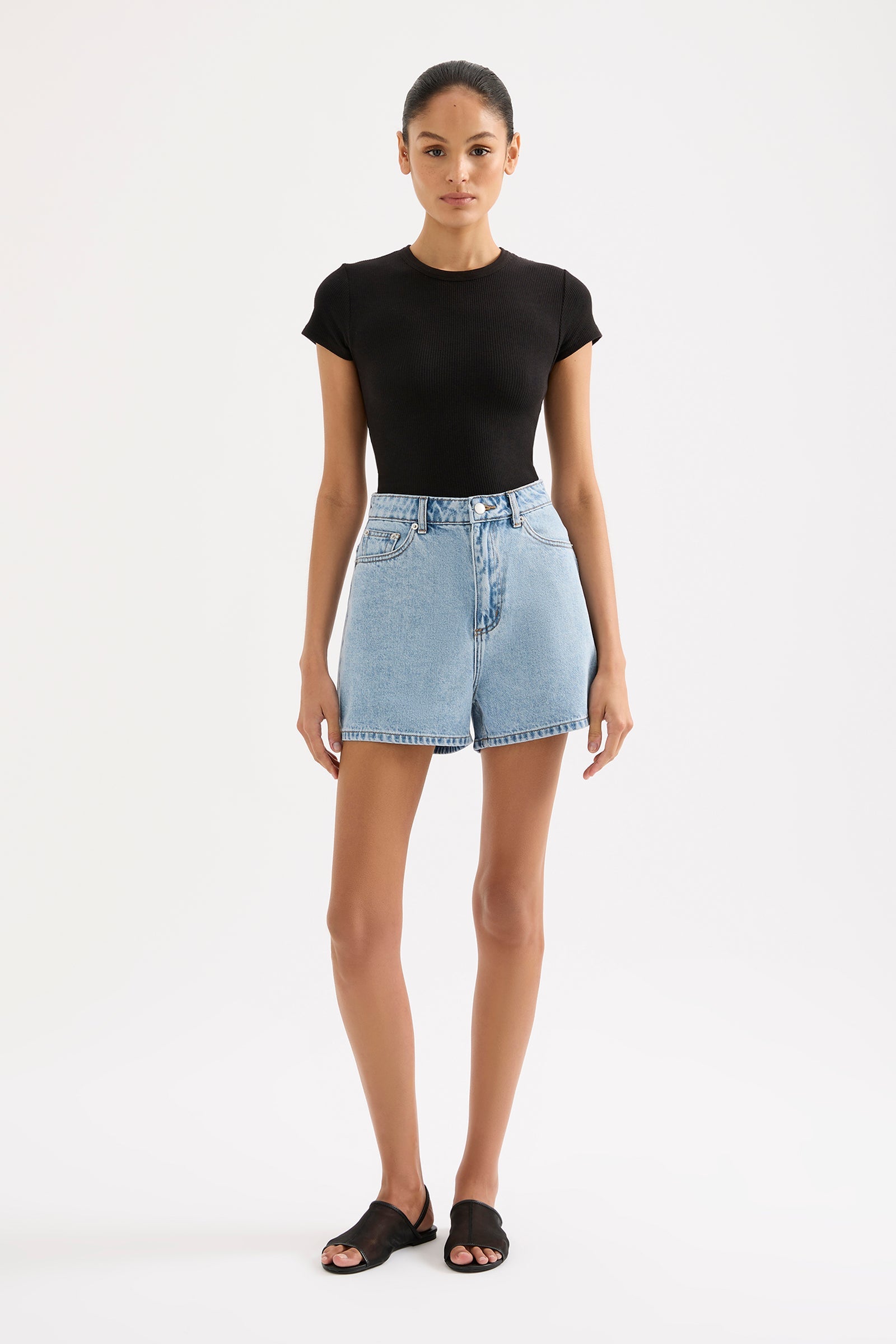 Organic Rib Ss Tee Black 