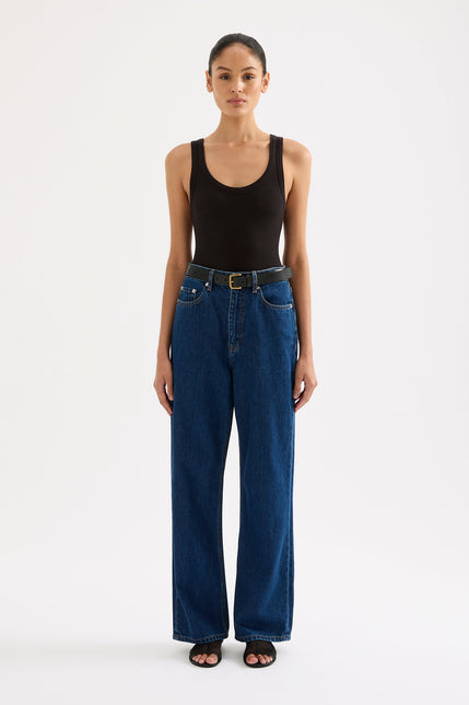 Organic Relaxed Leg Jean Force Blue 