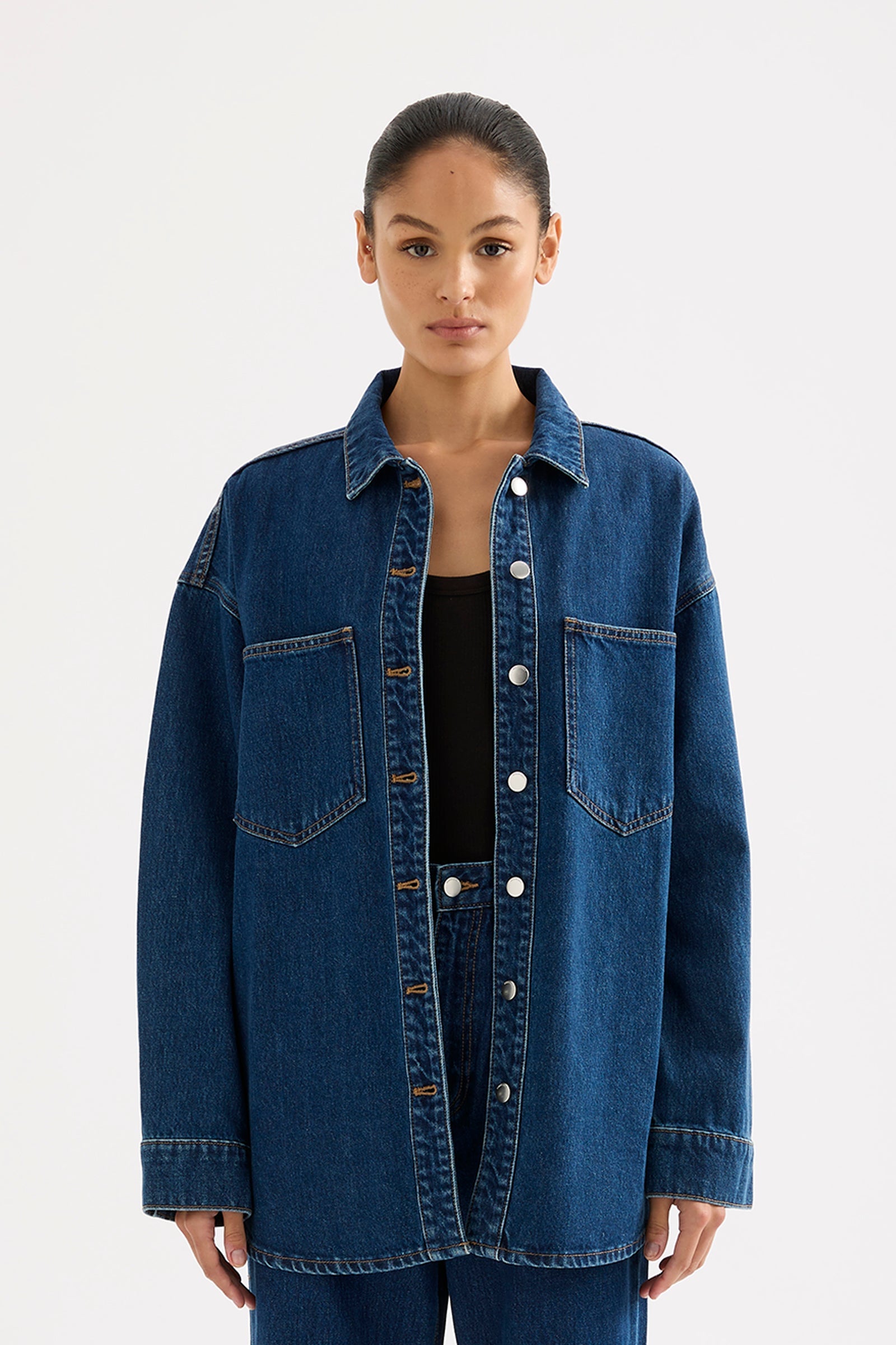 Organic Denim Overshirt Force Blue 